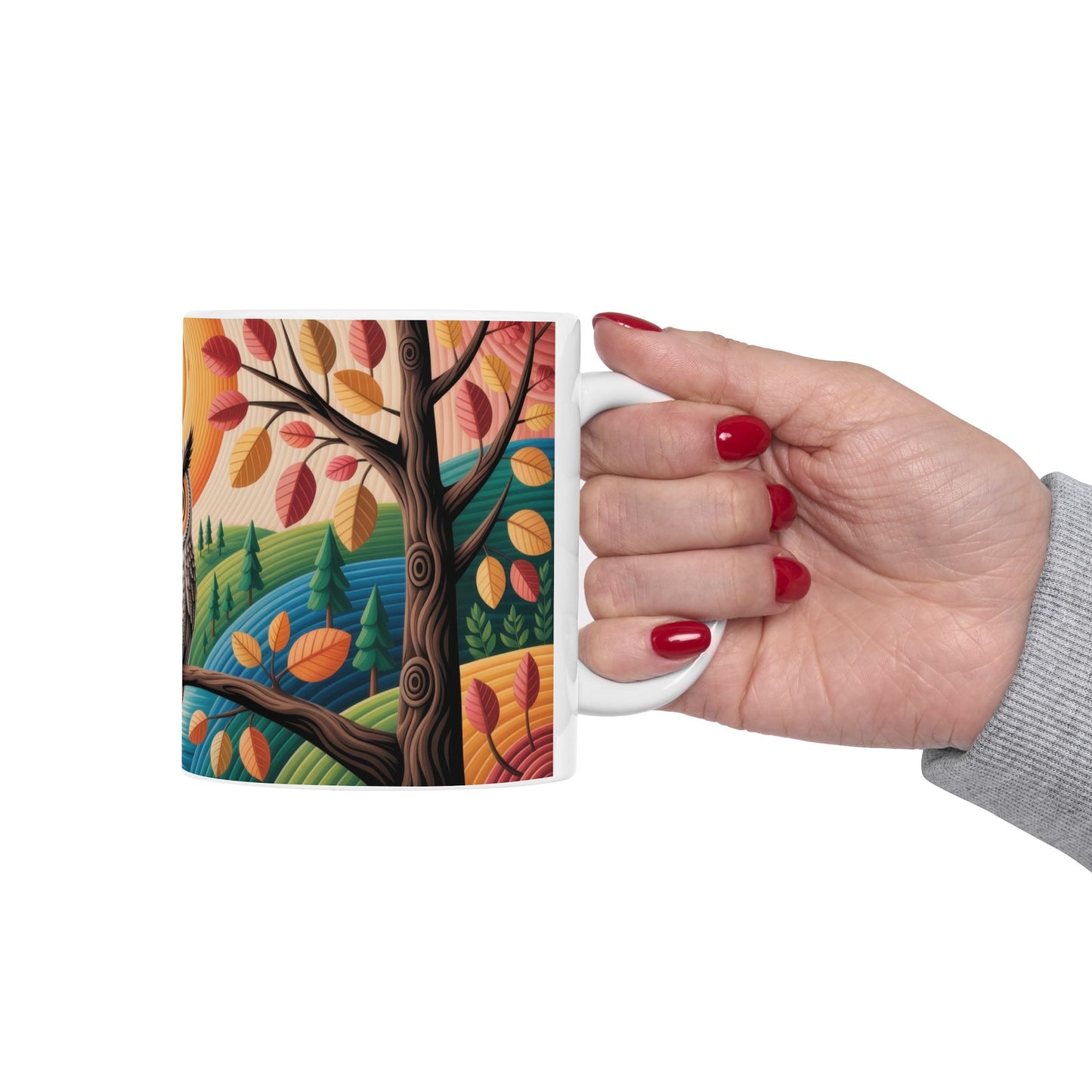 Whimsical Owl Ceramic Mug - Cozy Home Decor, Gift for Nature Lovers, Coffee Mug, Fall Vibes, Owl Enthusiast Gift