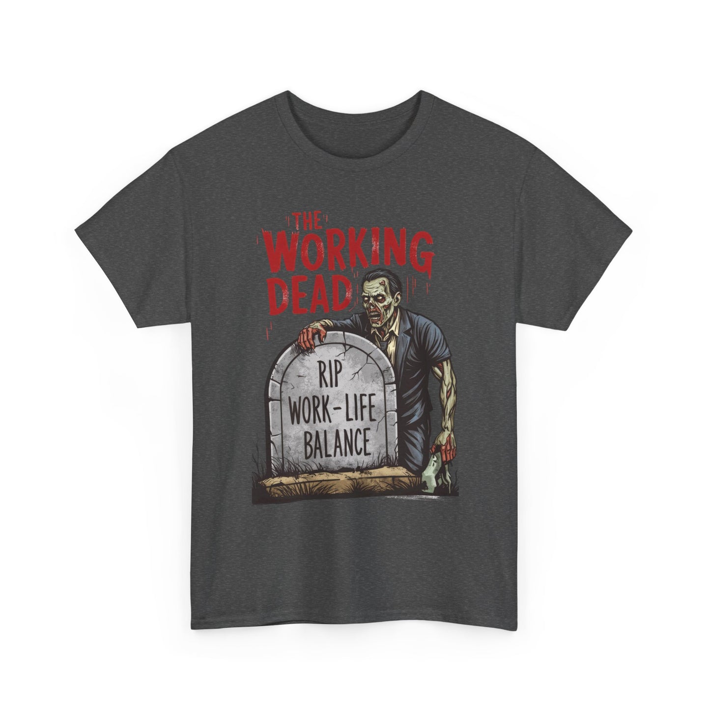 The Working Dead Shirt Men, Funny Work Life Balance Zombie Tee, RIP Work Shirt, Halloween Tee