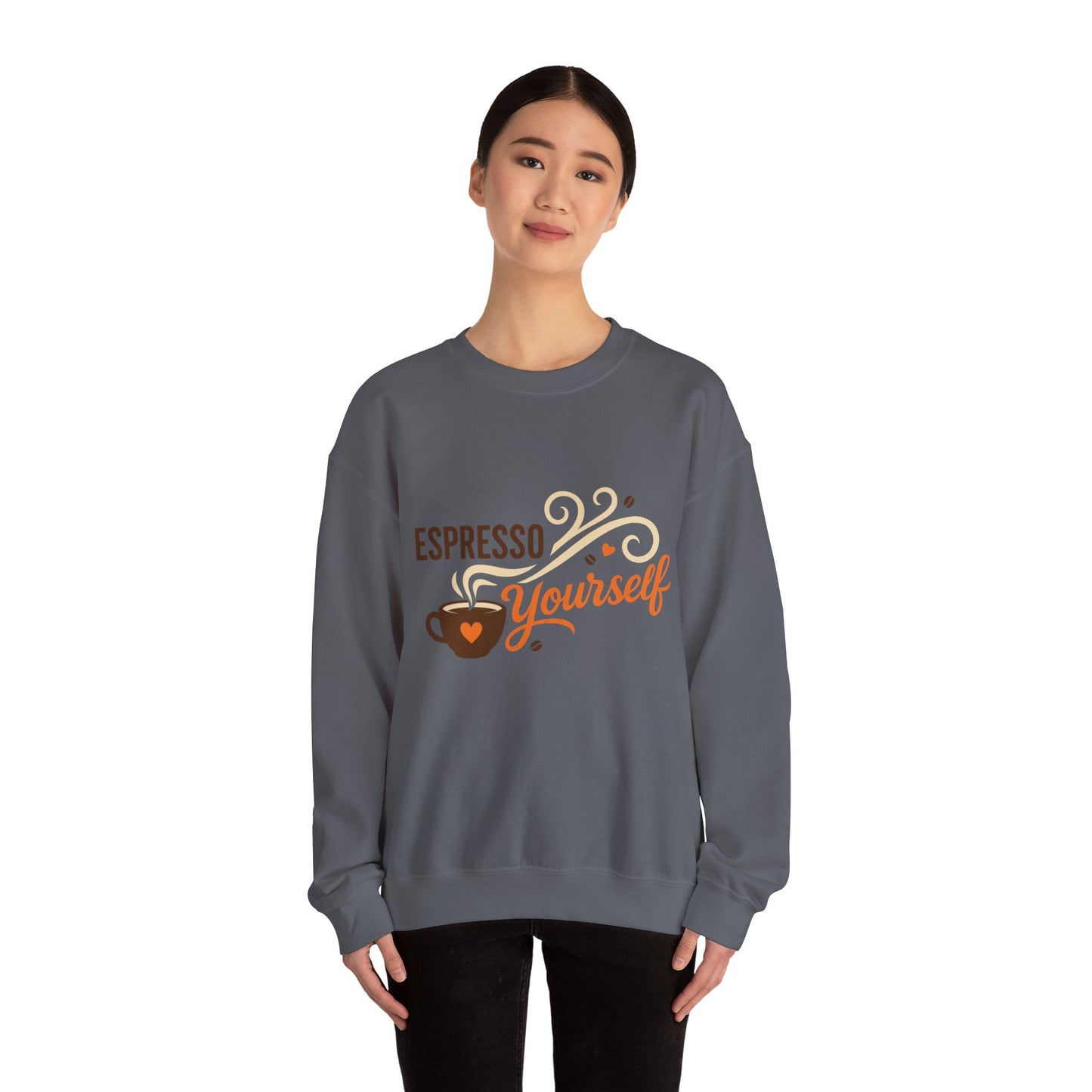 Espresso Yourself Womens Sweatshirt, Coffee Lover Pullover, Funny Barista Gift