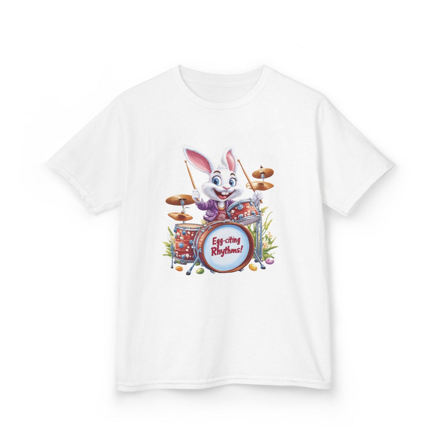Easter Bunny Drummers Tee | Kids Cotton T-Shirt, Fun Easter Gift, Spring Celebration Shirt, Playful Kids Apparel, Drum Shirt