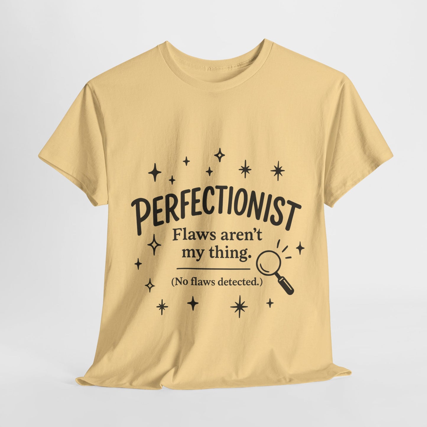 Funny Perfectionist T-Shirt for Women, No Flaws Detected Graphic Tee, Minimalist Humor Shirt, Gift for OCD, Flawless Queen