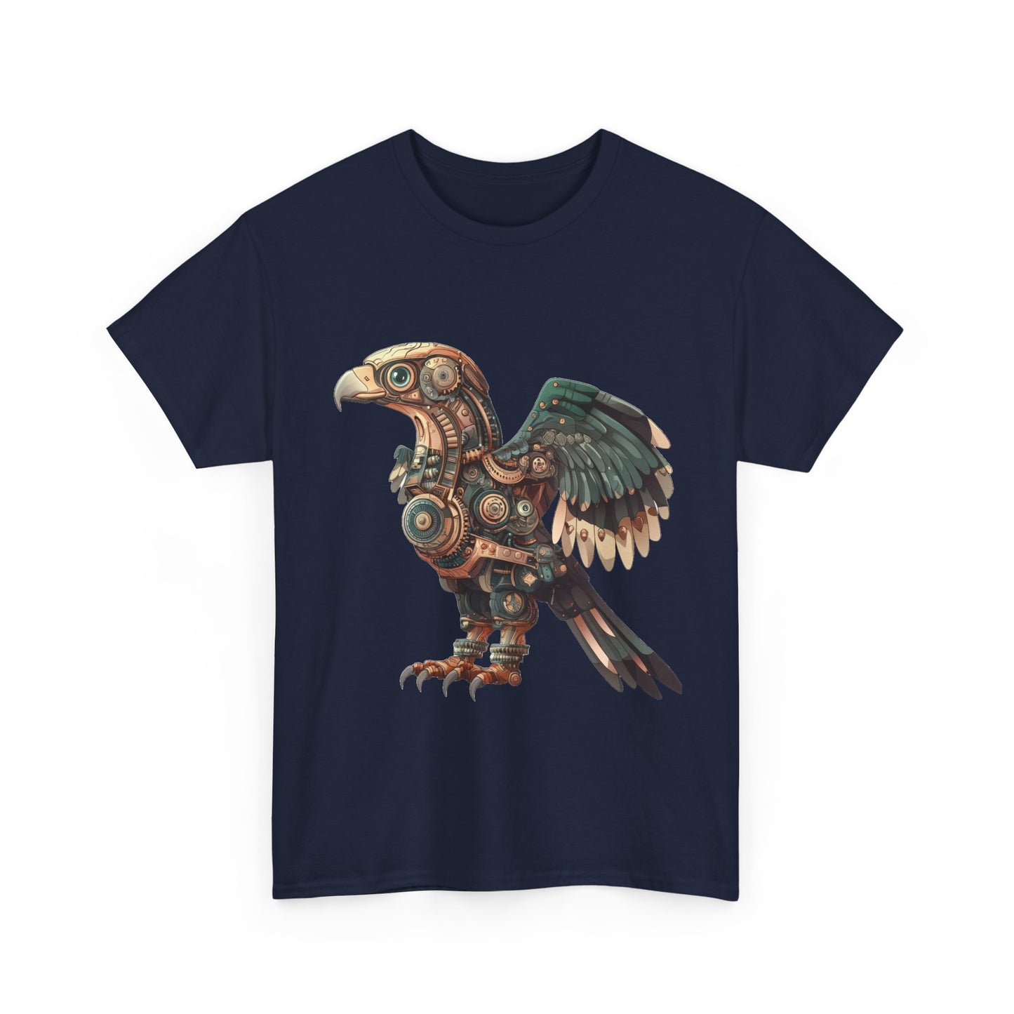 Steampunk Eagle Mens Tee, Cotton Tee with Mechanical Bird Design, Vintage Graphic Shirt, Gift for Bird Lovers, Unique Art Apparel