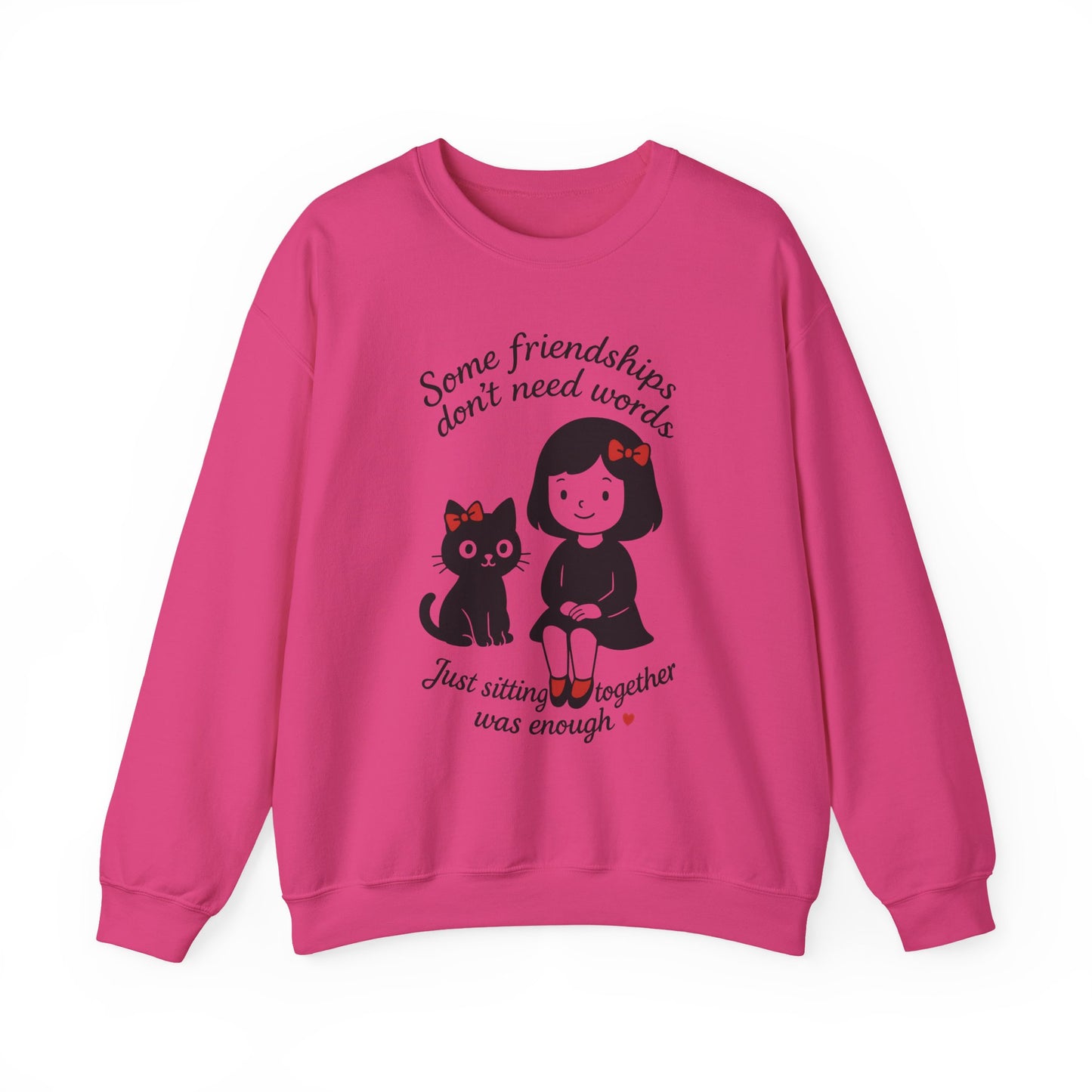 Friendship Womens Sweatshirt - Cozy Womens Crewneck with Cute Cat Design, Perfect Gift for Cat Lovers, Friendship Day, Casual Wear