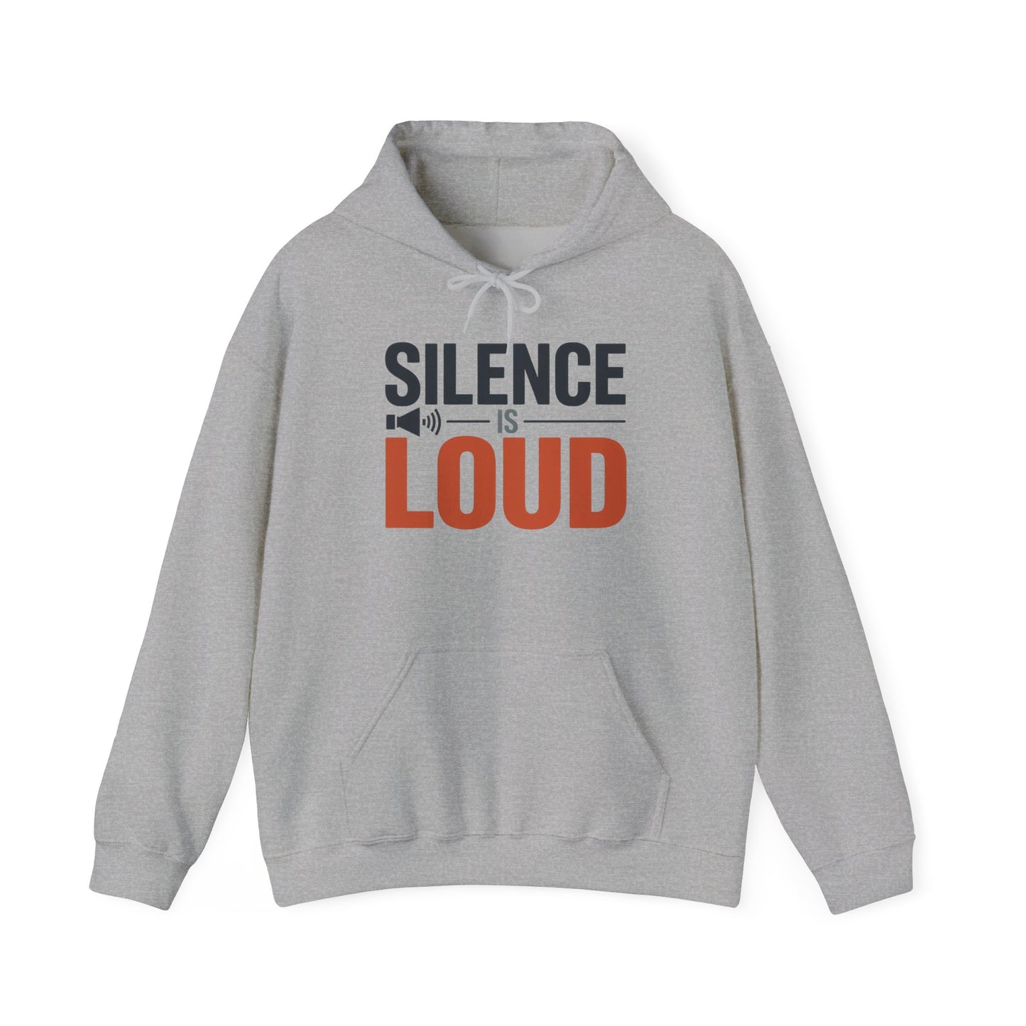 Mens Heavy Blend™ Hooded Sweatshirt, Silence Is Loud Graphic Motivational Mens Hoodie