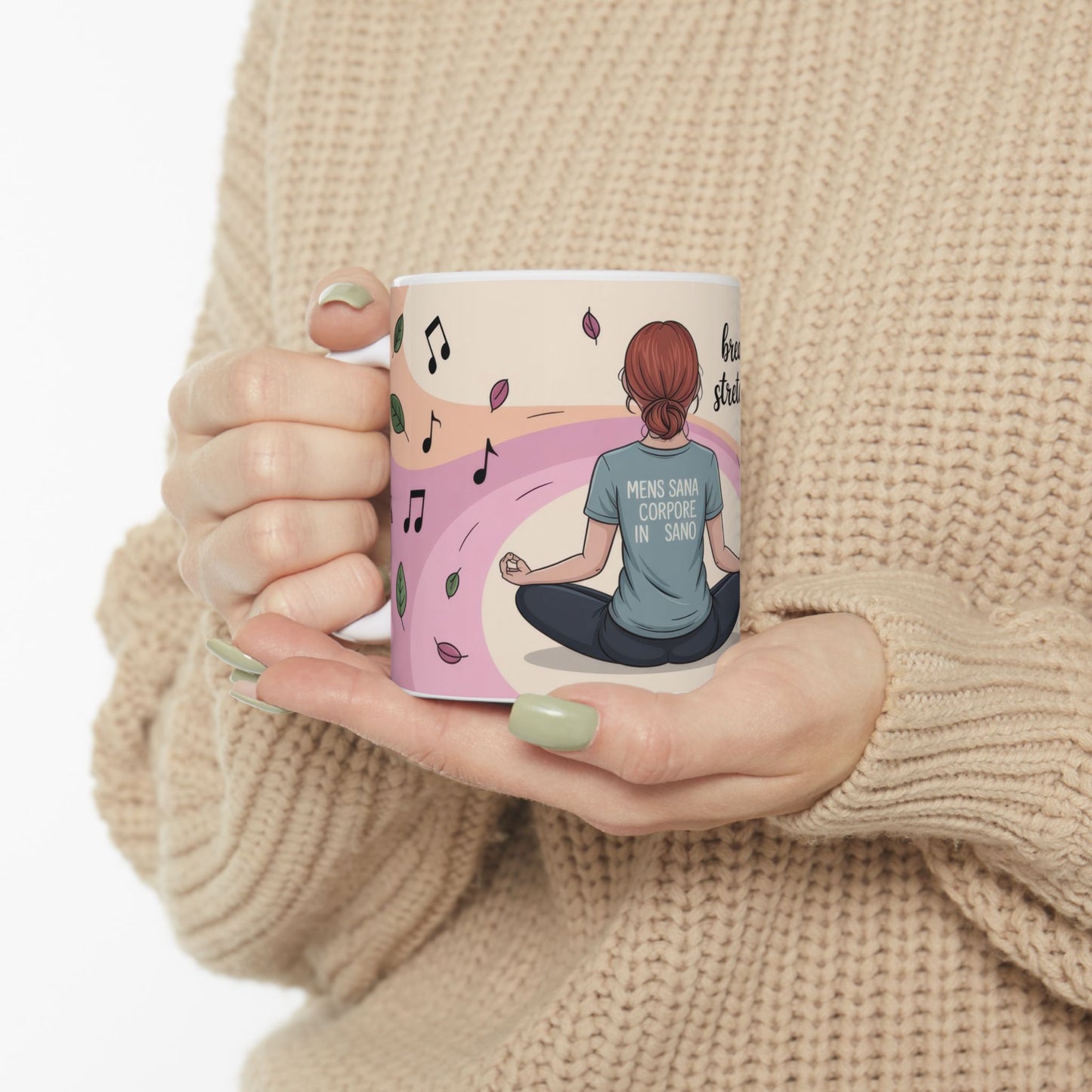 Zen Ceramic Mug, Sarcastic Yoga Coffee Cup, Yoga Lover Gift, Meditation Mug, Self-Care Beverage Holder, Funny Zen Mug