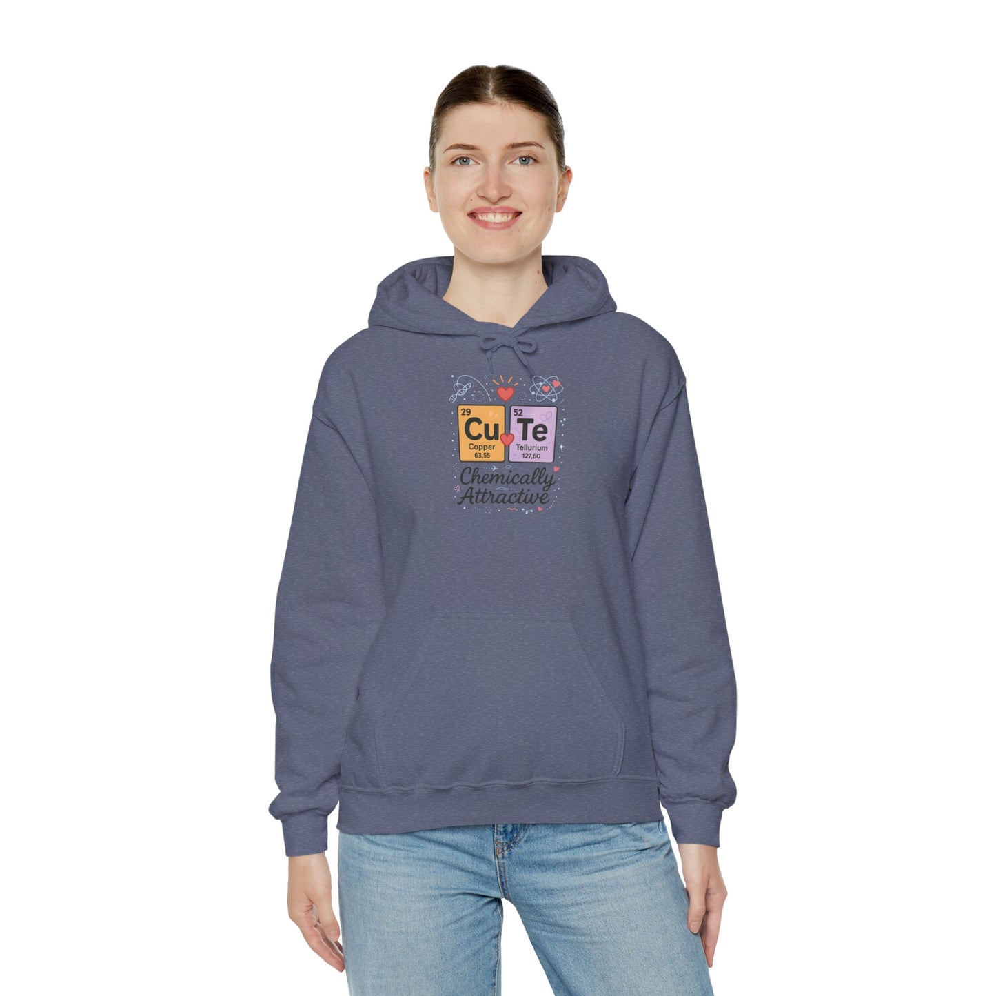 Cute Chemistry Hoodie for Women, CuTe Periodic Table Sweatshirt, Chemically Attractive Science Gift for Her, Great for Birthdays & Holidays