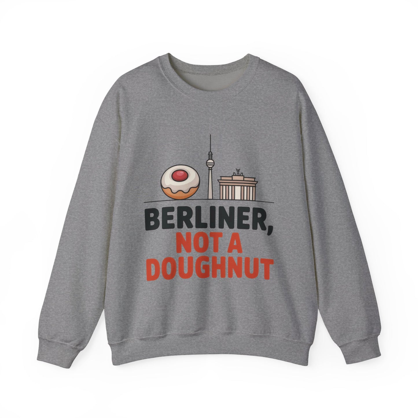 Mens Heavy Blend™ Crewneck Sweatshirt, Berliner Not a Doughnut Funny Berlin Mens Sweatshirt