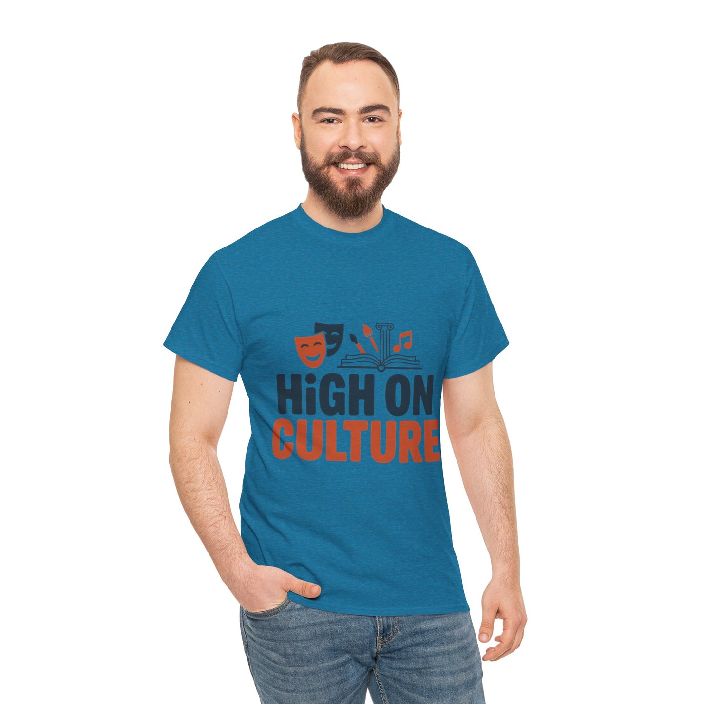 High on Culture Mens T-Shirt, Funny Cultural Graphic Tee, Art Humor