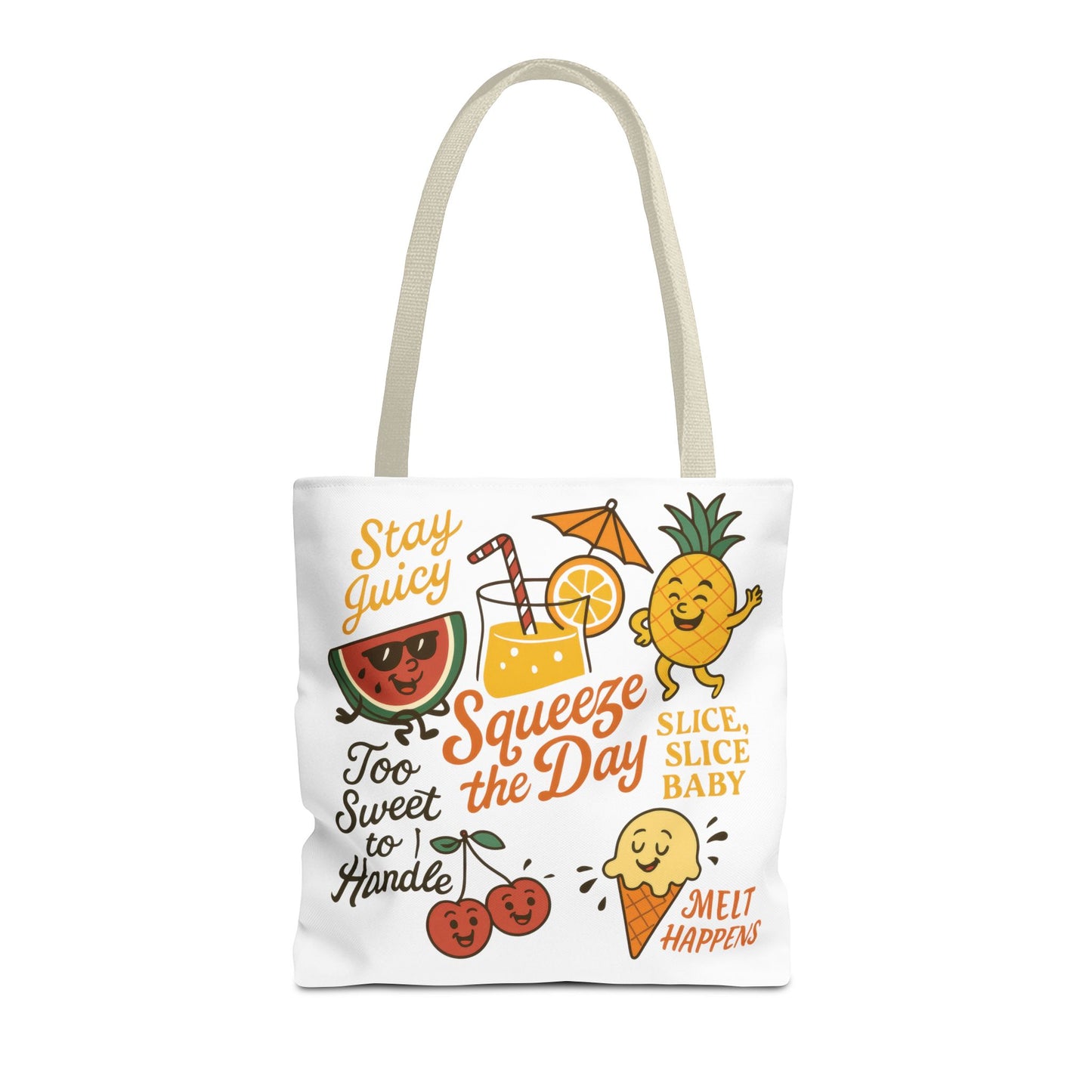 Juicy Summer Tote Bag, Fun Beach Carryall, Perfect for Grocery Shopping, Reusable Market Tote, Cute Gift for Fruit Lovers, Large Tote Bag
