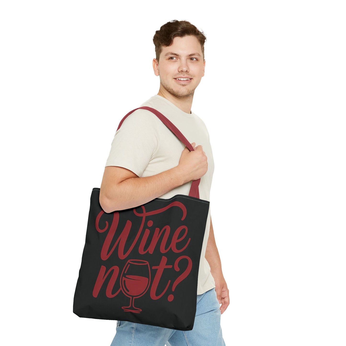 Wine Not? Tote Bag - Fun Wine Lover's Accessory for Parties, Gift for Wine Enthusiasts, Perfect for Grocery or Beach Outings, AOP Design