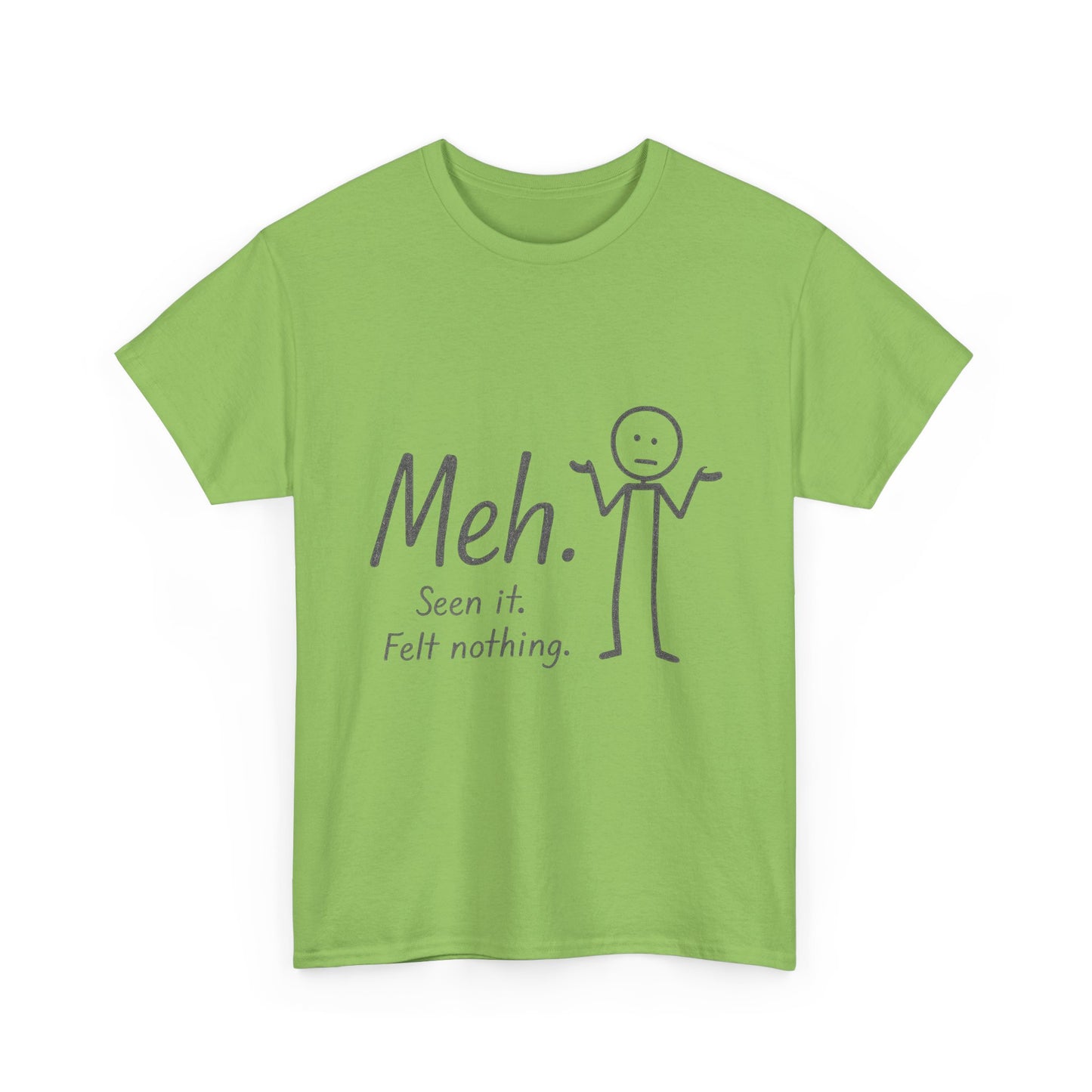 Funny Women's Heavy Cotton Tee, 'Meh' Graphic Shirt, Perfect Gift for Sarcastic Friends, Casual Wear, Birthdays, Everyday Humor, Comfy Tee