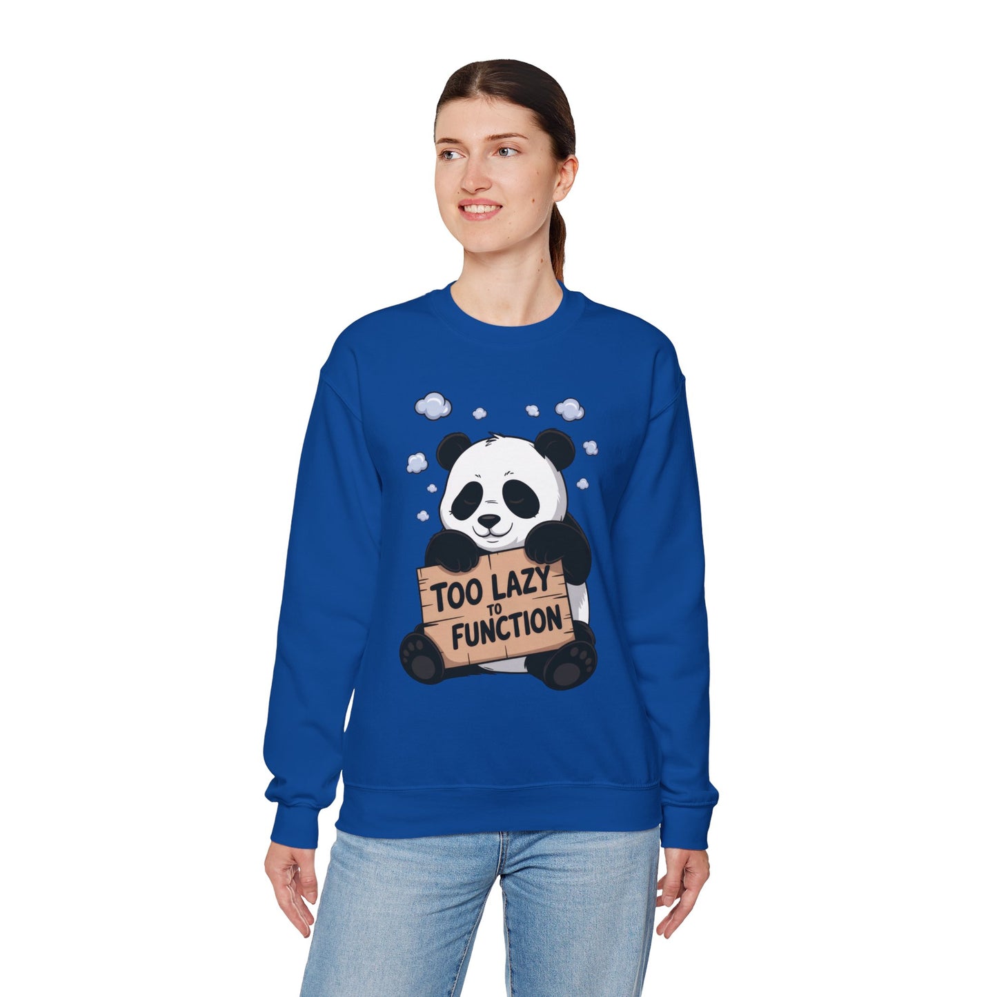 Panda Lazy Crewneck Sweatshirt - Funny Gift for Relaxation, Cute Animal Apparel for Cozy Days, Perfect for Fall and Winter