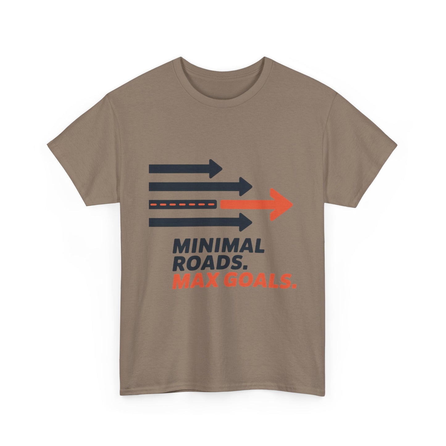 Minimal Roads Max Goals Motivational Mens T-Shirt, Urban Style Graphic Tee