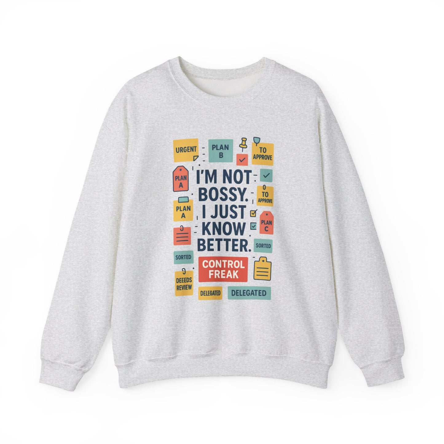 Funny Womens Control Freak Sweatshirt, Bold Sarcastic Quote Pullover, Ideal Gift for Bossy Friends, Funny Womens Sweatshirt