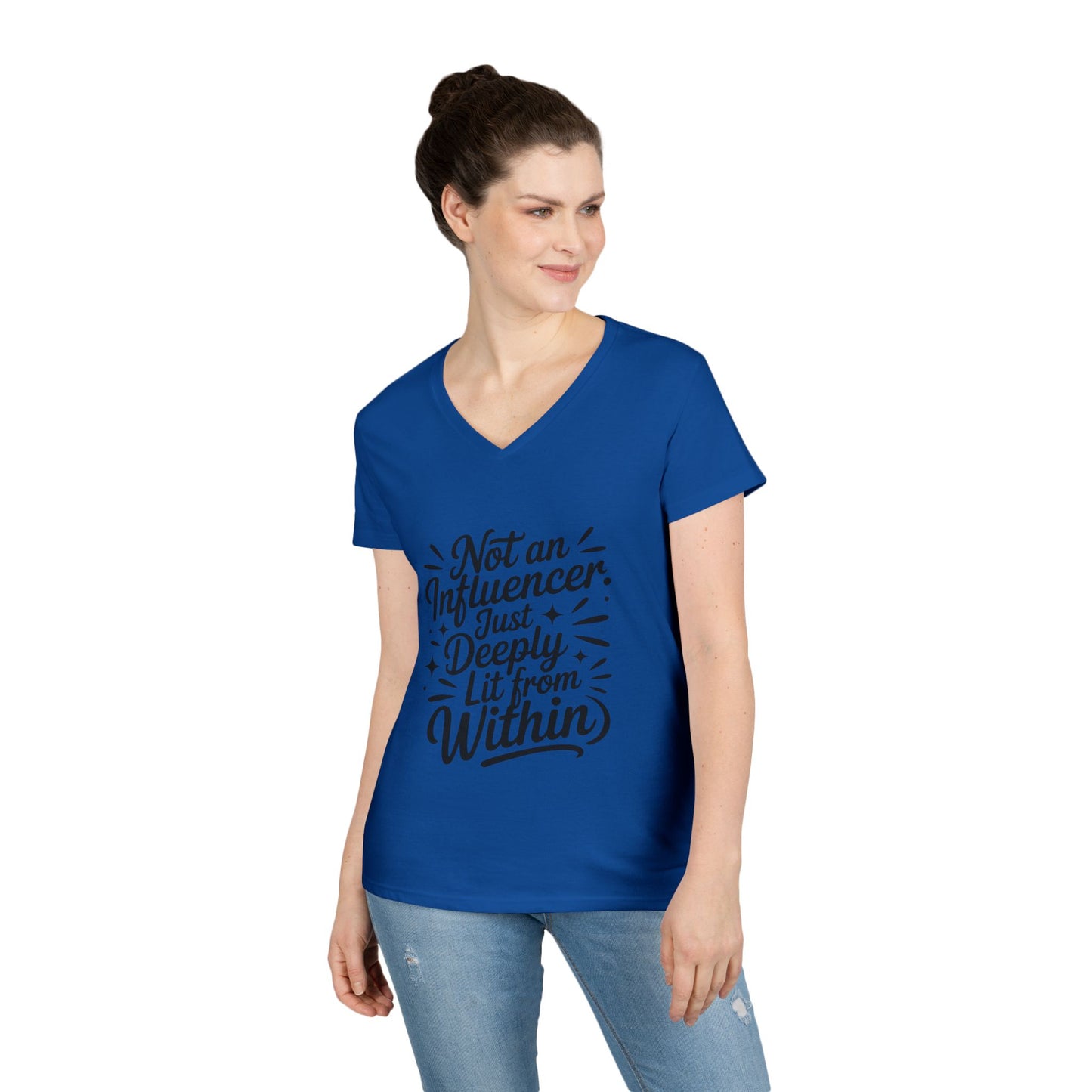 Funny Womens V-Neck Top, Sarcastic Tee, influencer tee, instagram girl tee, witty girl shirt, tiktok fashion, Gym Shirt, Summer Top