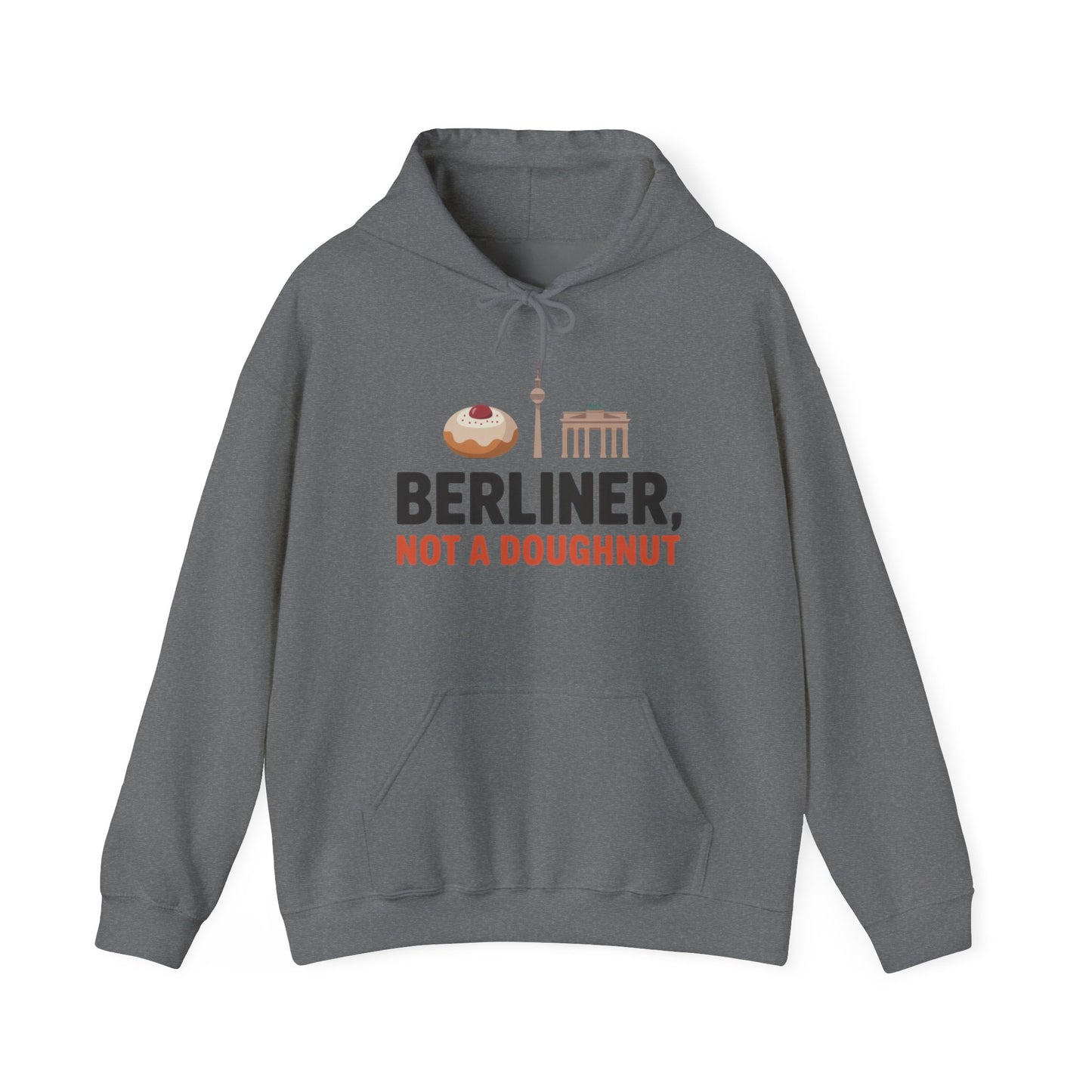 Mens Heavy Blend™ Hooded Sweatshirt, Berliner Not a Doughnut Funny Berlin Hoodie for Men