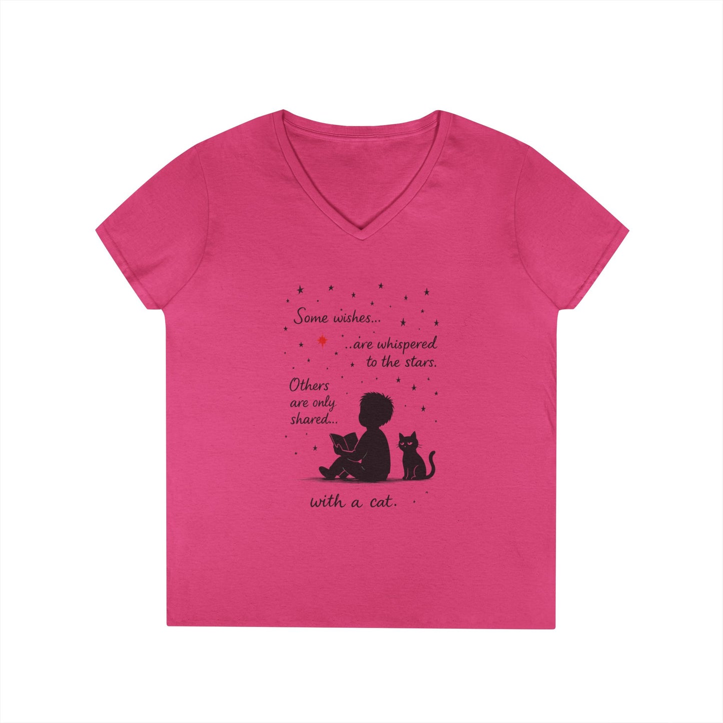 Whimsical Cat Lovers' V-Neck T-Shirt - Perfect Gift for Cat Enthusiasts, Animal Lovers, Birthday, and Pet Owners