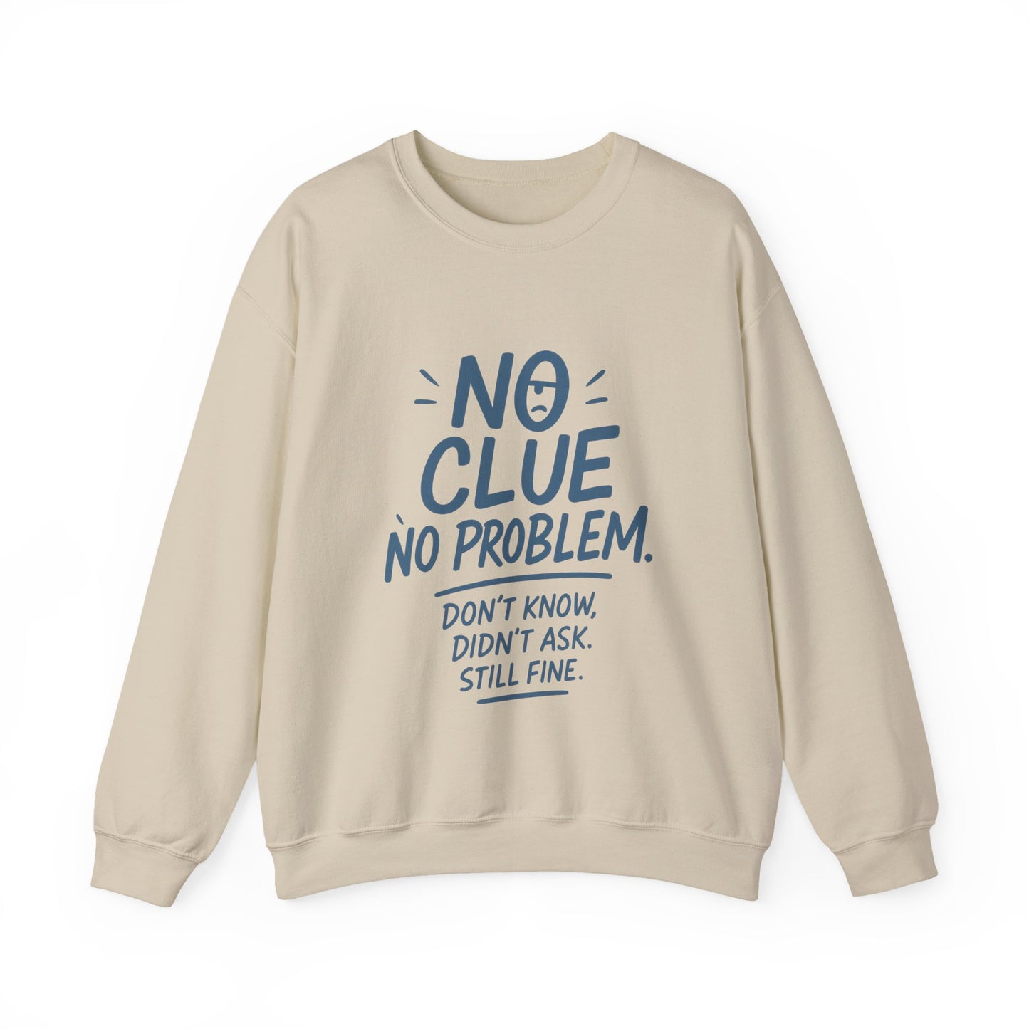 Funny No Clue Womens Crewneck Sweatshirt, No Problem Quote, Dont Know Diddt Ask Graphic Sweatshirt, Gift for Her, Cozy Relaxed Fit Pullover