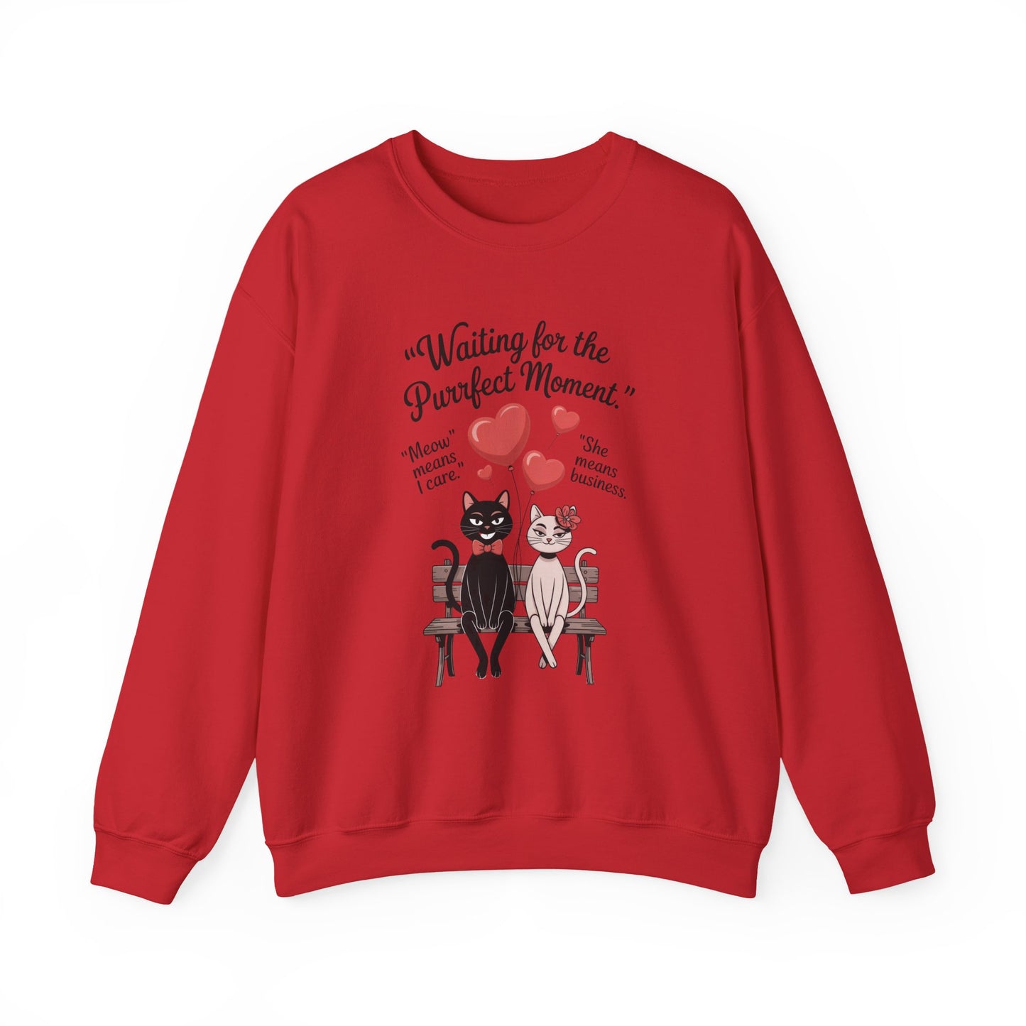 Cute Cat Lovers Womens Sweatshirt, Cozy Gift for Pet Owners, Perfect for Valentine's Day, Animal Lover Apparel, Relaxed Love Sweatshirt