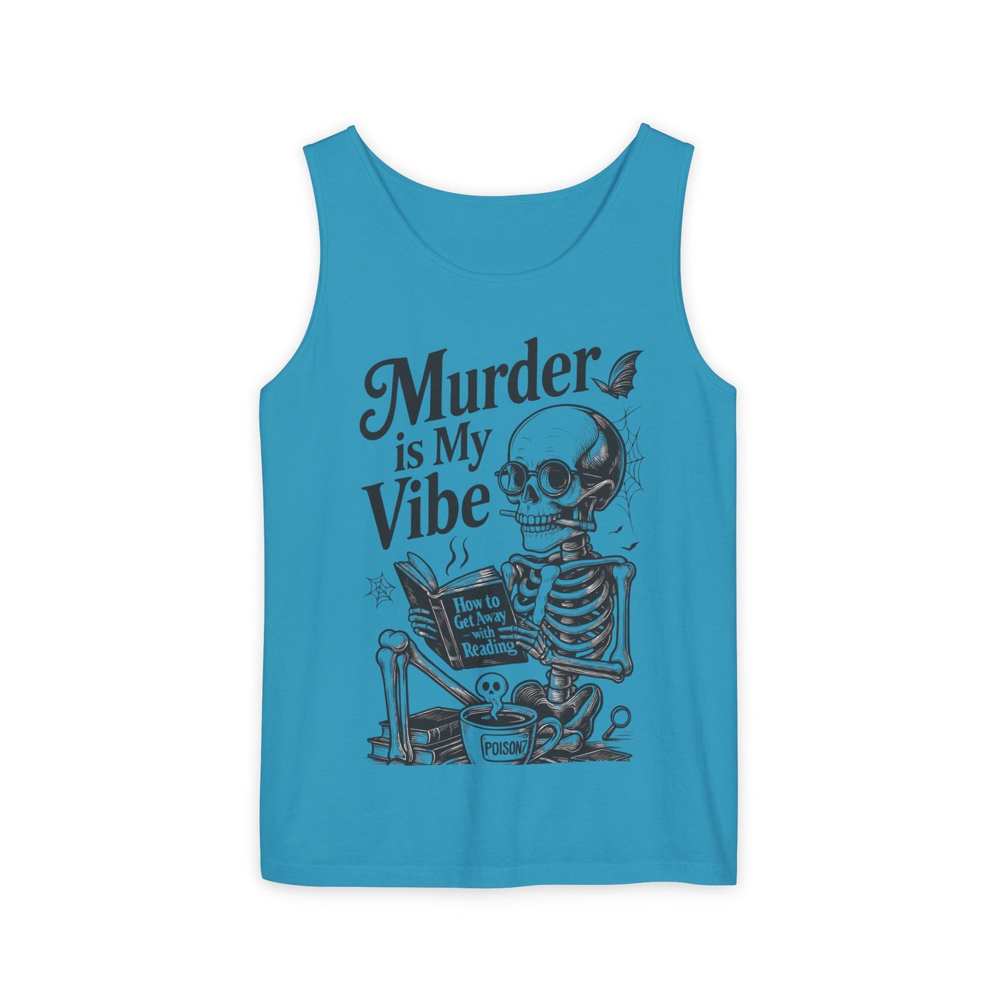 Murder Is My Vibe Tank Top, Womens Goth Tank, Halloween Clothing, Skeleton Graphic Tee, Cozy Casual Wear, Quirky Gift Idea