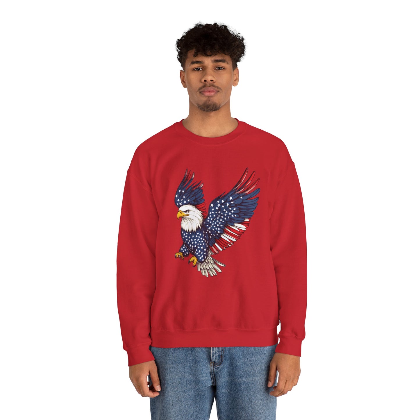 Patriotic Eagle Sweatshirt, Unisex Crewneck, USA Pride Apparel, Cozy Everyday Wear, Perfect for Independence Day, Gift for Patriots