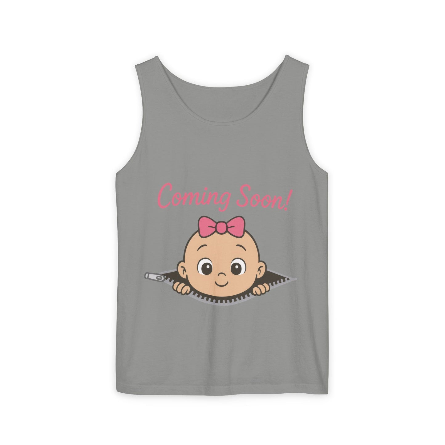 Coming Soon Maternity Tank Top, Cute Baby Girl Pregnancy Announcement Shirt, Expecting Mom Gift, Gender Reveal Tee, Baby Shower Gift