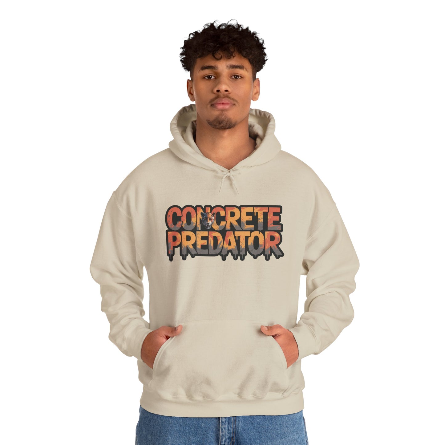 Mens Heavy Blend™ Hooded Sweatshirt, Concrete Predator Panther Hoodie Mens Urban Streetwear