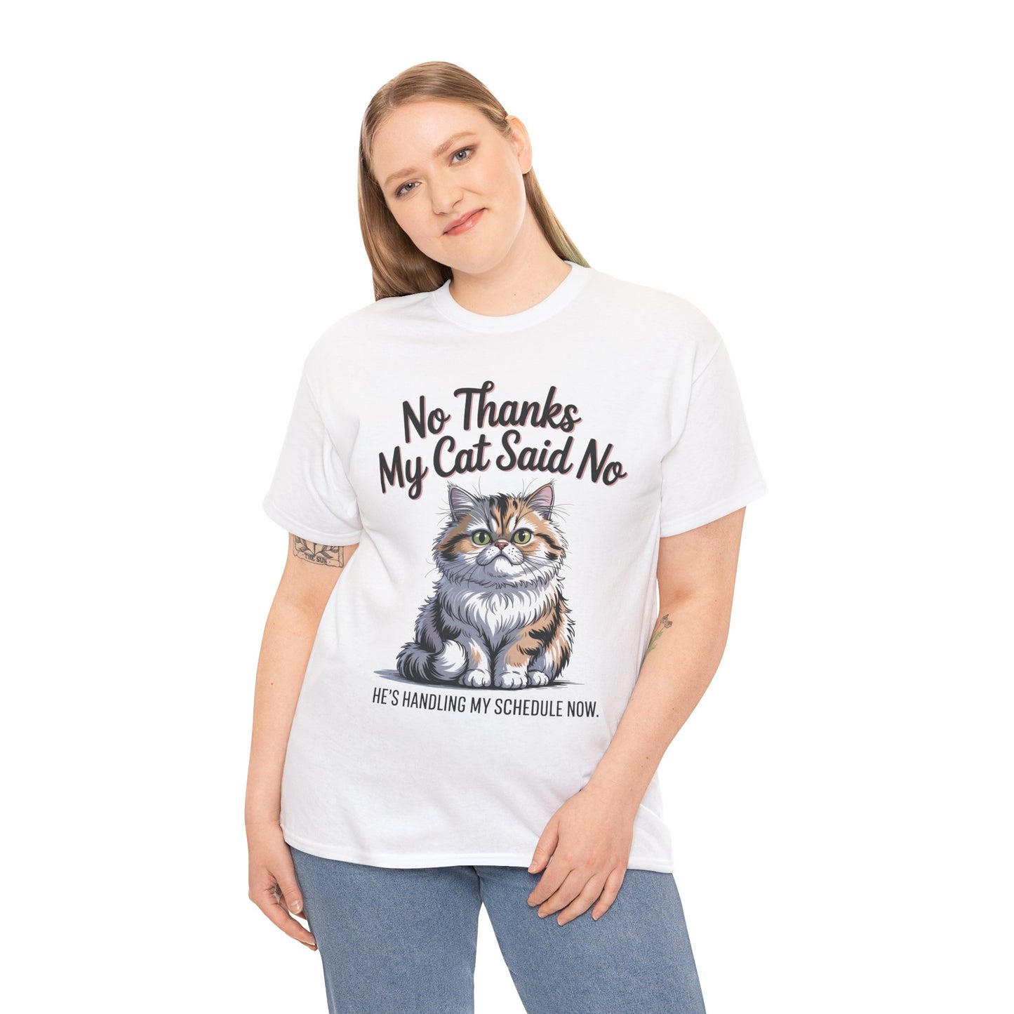 Funny Cat Quote Tee, Womens Heavy Cotton T-Shirt, Pet Lover Gift, Cute Cat Apparel, Cat Mom Tee, Quirky Animal Shirt, Humor