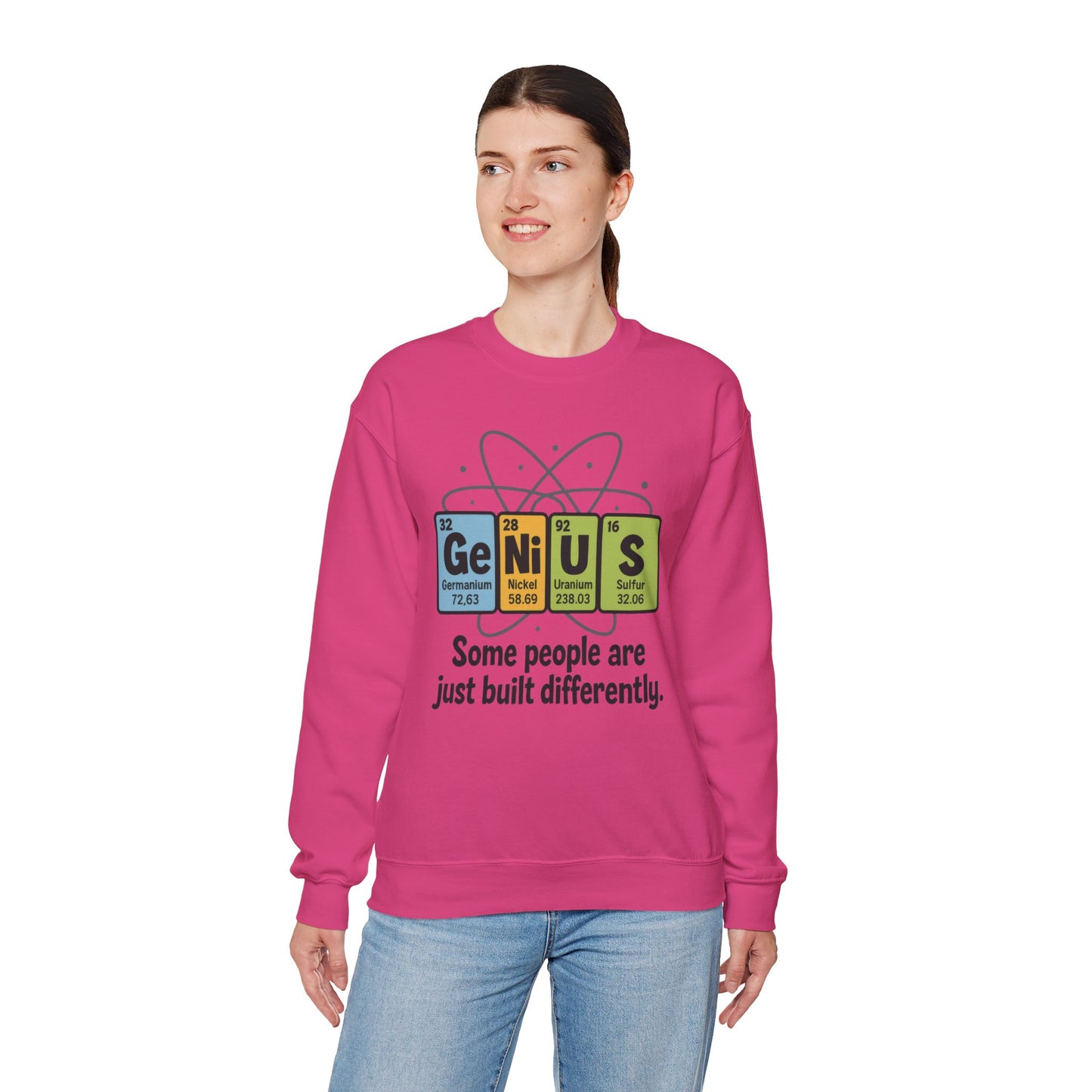 Funny Womens Science Sweatshirt, Genius Periodic Table Pullover, Nerdy Chemistry Gift for Her, Funny Gift for Nerds, Science Geek Apparel