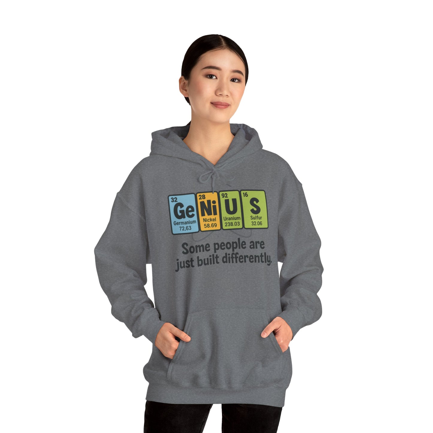 Funny Womens Genius Hoodie, Periodic Table Science Pullover, Nerdy Chemistry Sweatshirt for Her, Science Lover Apparel, Funny Chemistry Gift