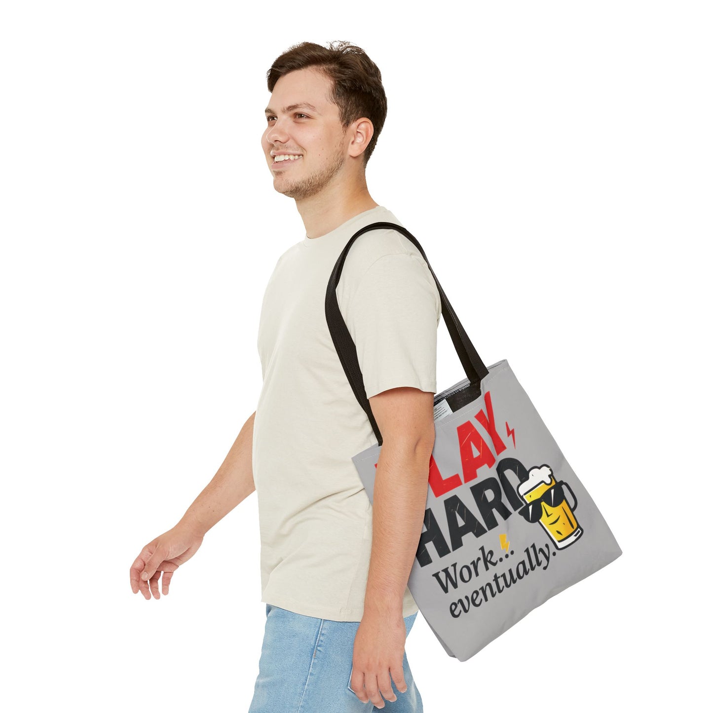 Play Hard Tote Bag - Fun, Stylish, Tote for Work & Play, Summer, Gift, Beach Bag, Everyday Carry, Beach Weekender Bag, large canvas bag