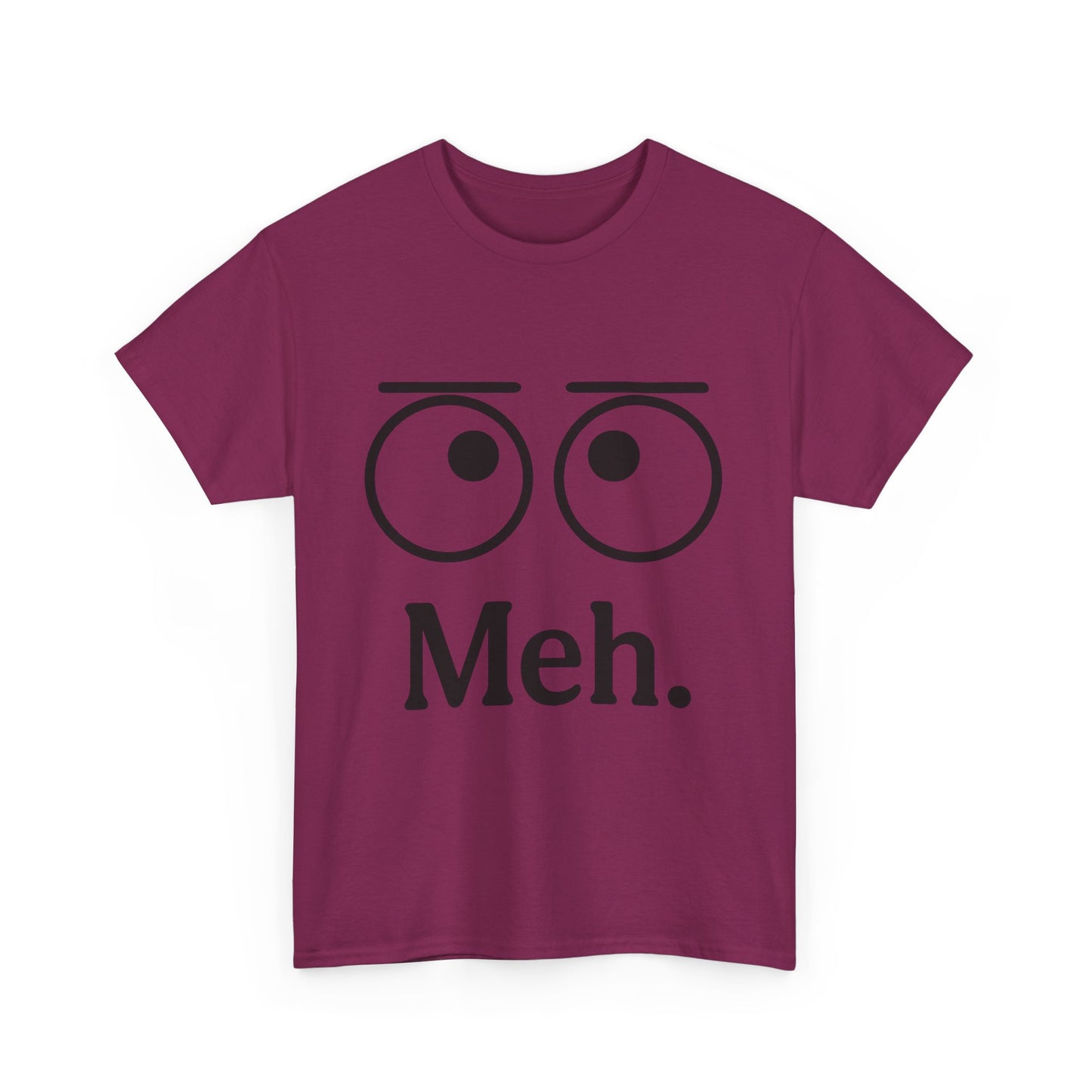 Funny Unisex Heavy Cotton Tee - 'Meh' Graphic Shirt, Casual Wear, Gift for Friends, Humor Tee, Everyday Outfit