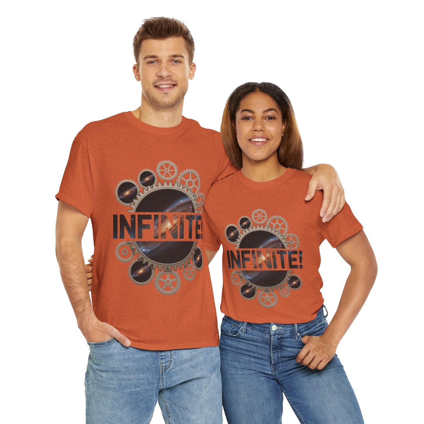 Steampunk Space Gears T-Shirt, Unisex Infinite Universe Graphic Tee, Cosmic Mechanical Design Tee for Sci-Fi & Engineering Lovers