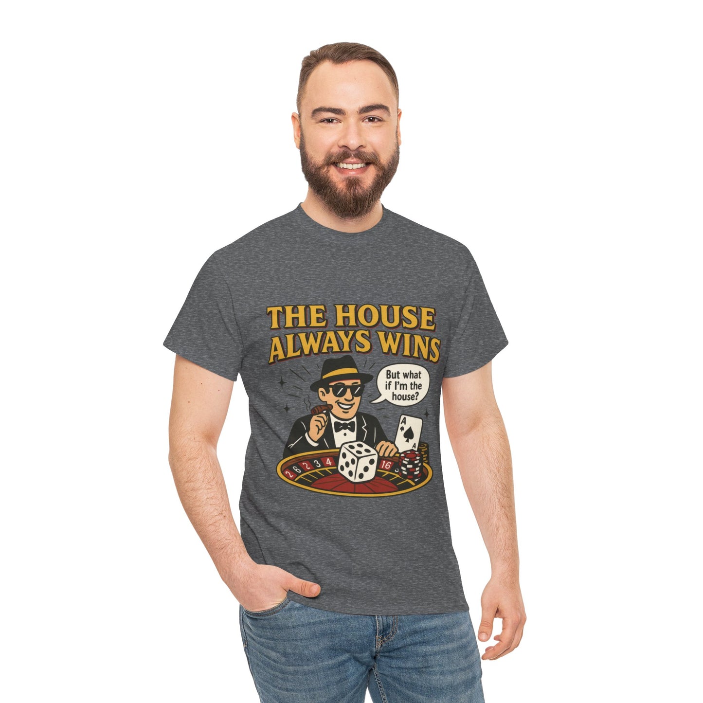 Vintage Casino Humor Unisex Tee, Funny Gambling Shirt, Gift for Gamblers, House Always Wins T-Shirt, Vegas Style Gift, Casino Quote Tee