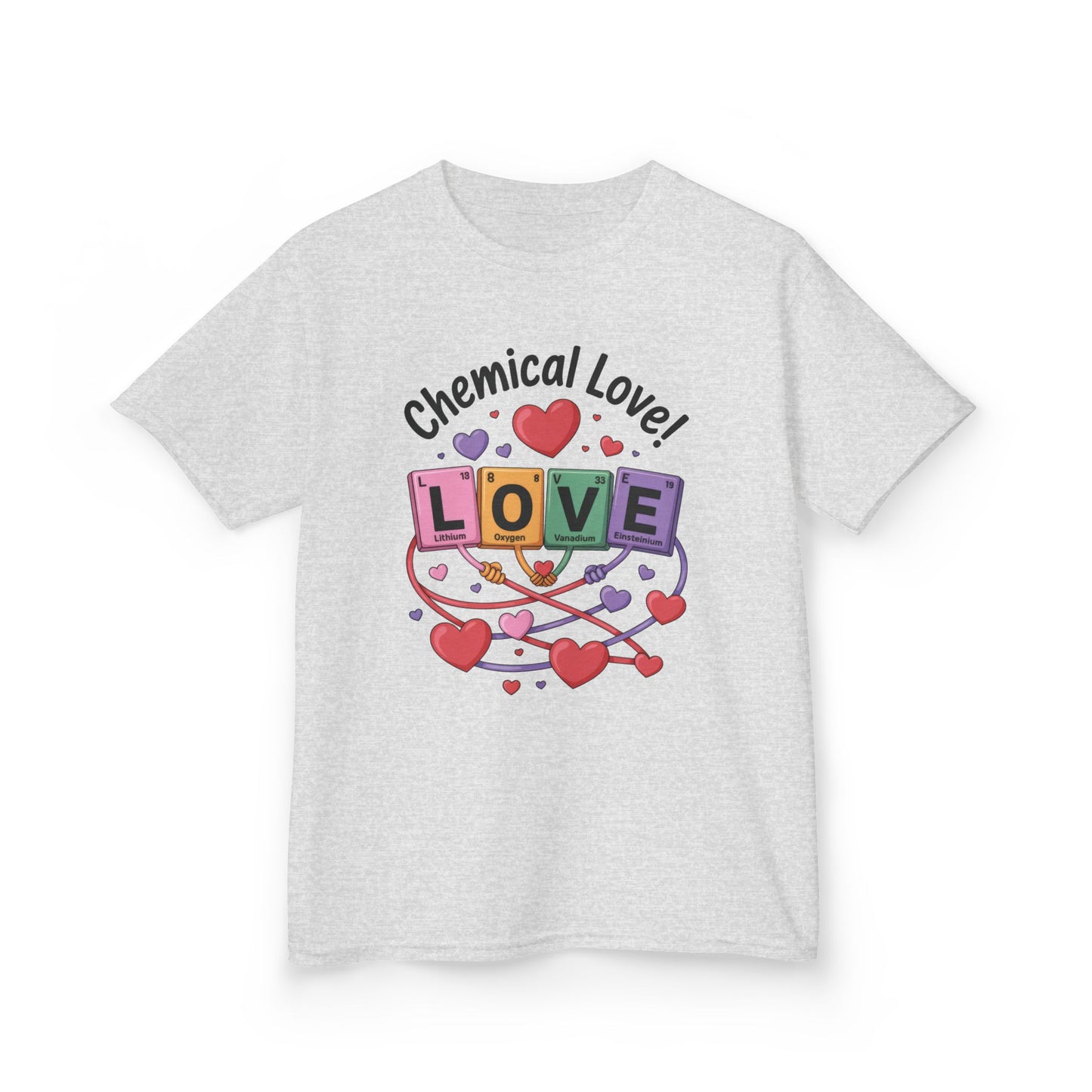 Kids Love Chemistry Girl Tee - Cute Gift for Science Lovers, Valentine's Day, Fun Classroom Wear, Adorable Kids Shirt, Colorful Kids Apparel