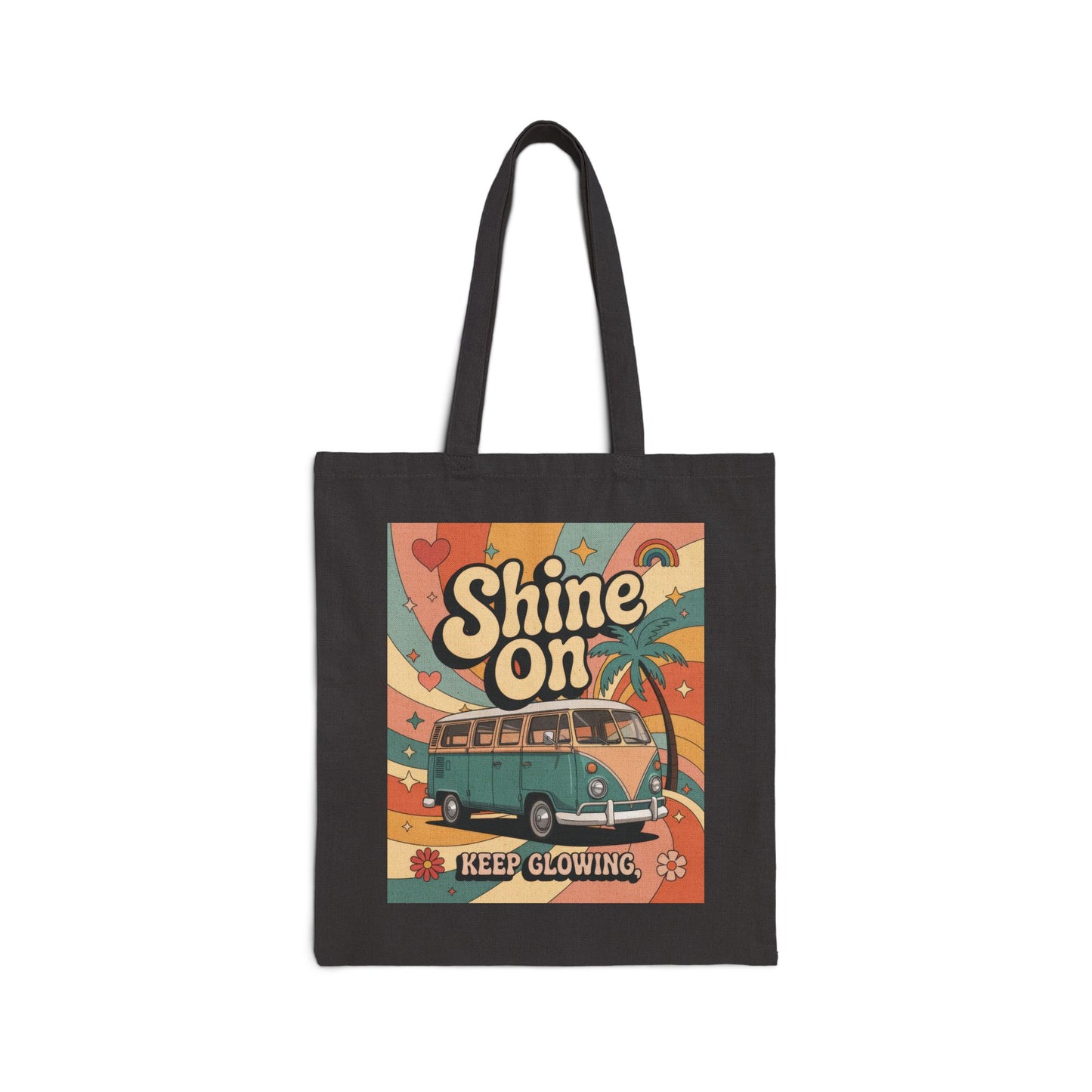 Retro Sunshine Tote Bag, Eco-Friendly Shopper, Beach Bag, Gift for Him/Her, Festival Carryall, Summer Vibes