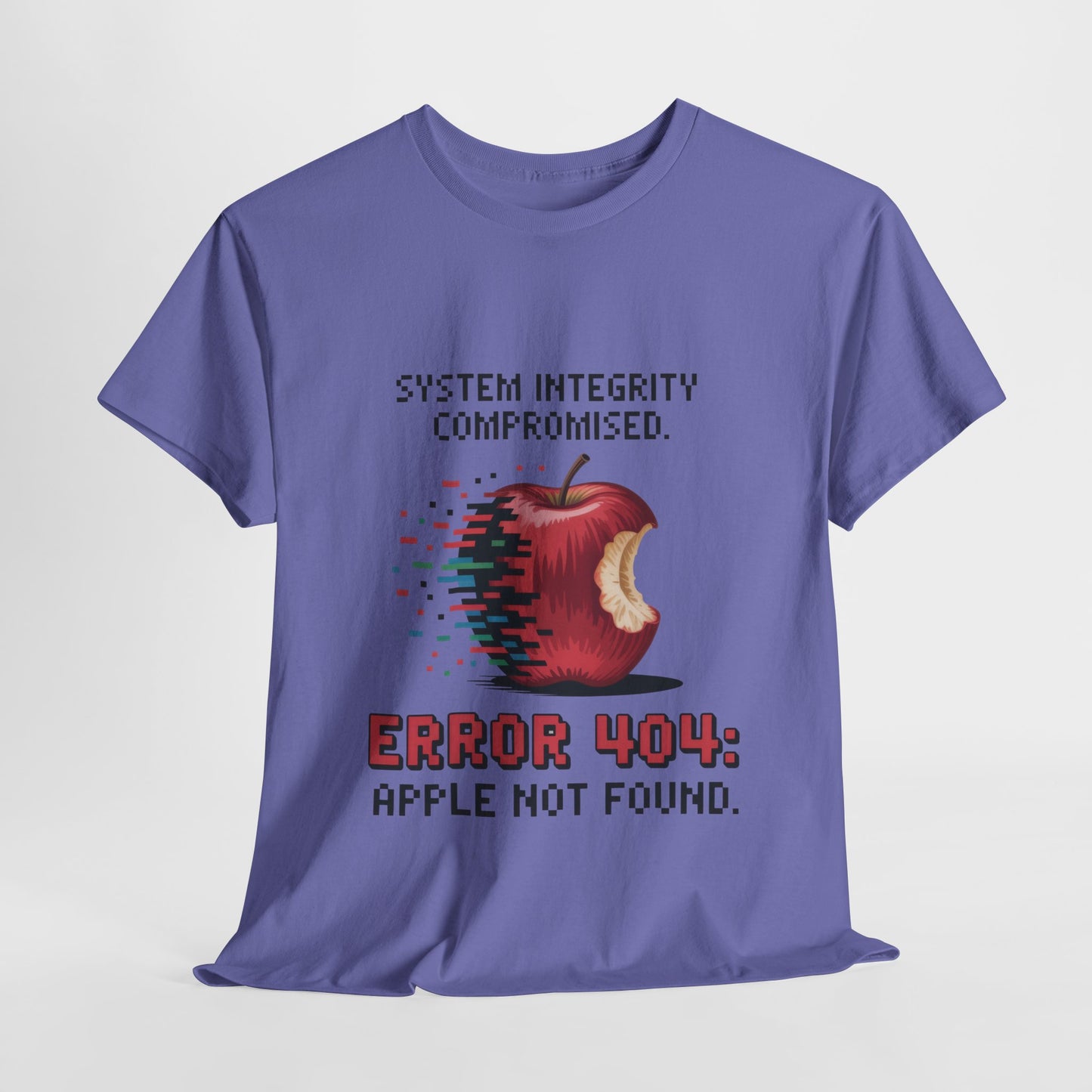 Error 404 Apple Not Found T-Shirt, Glitch Pixel Tech Tee, Funny Nerd Shirt, Unisex Retro Graphic Tee, Geeky T-Shirt, Techie Gift