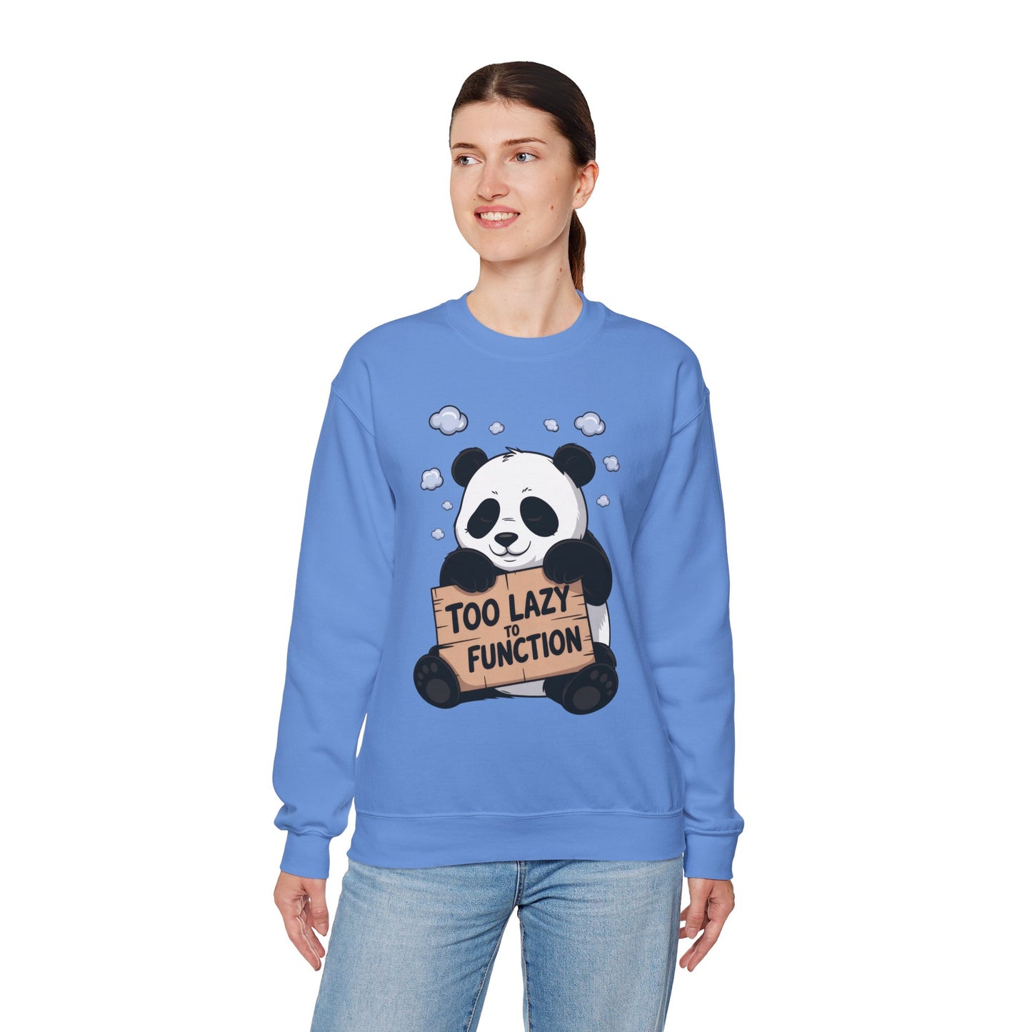 Panda Lazy Crewneck Sweatshirt - Funny Gift for Relaxation, Cute Animal Apparel for Cozy Days, Perfect for Fall and Winter