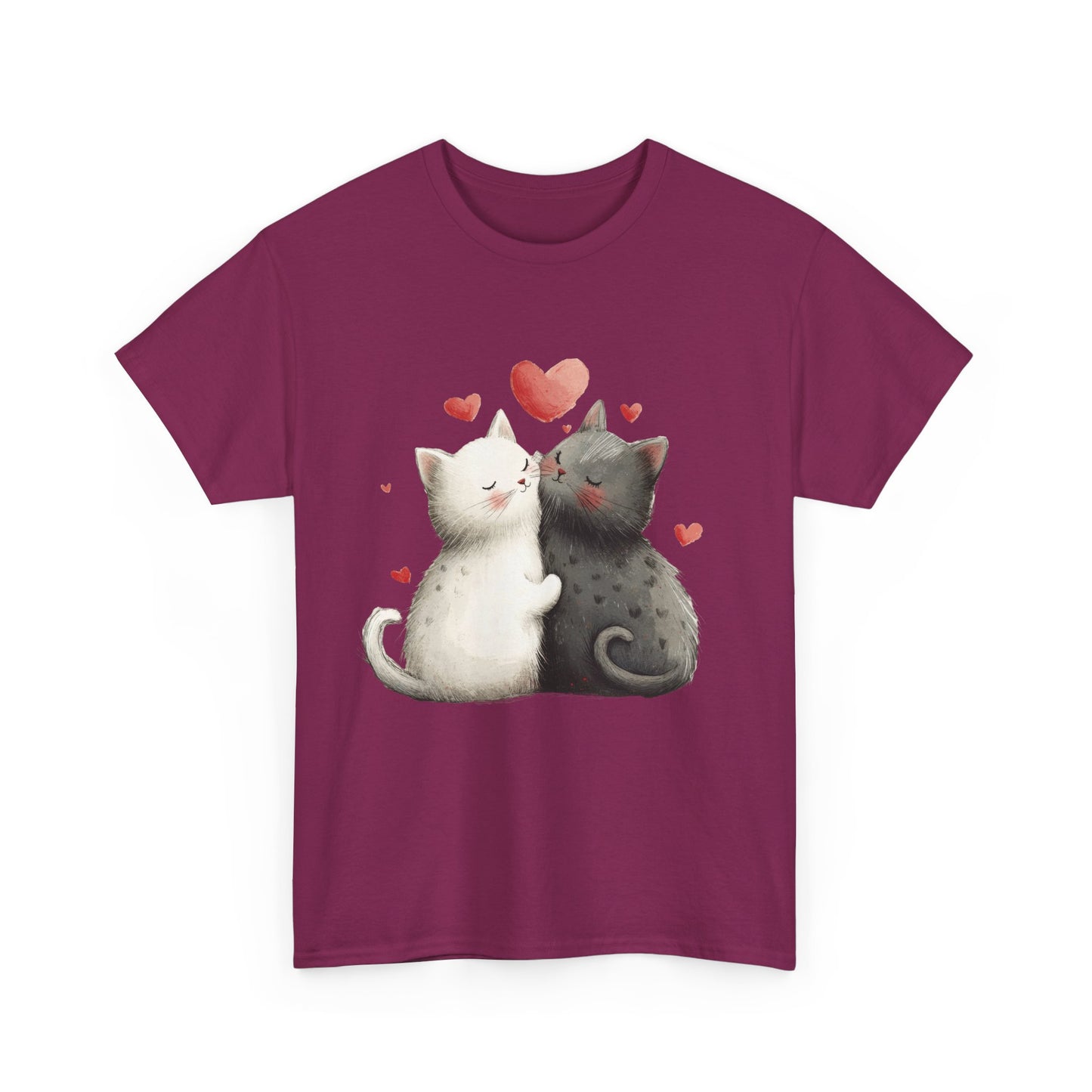 Cute Cat Love T-Shirt, Adorable Feline Couple Tee, Gift for Cat Lovers, Valentine's Day Shirt, Cozy Everyday Wear, Cat Mom T-Shirt