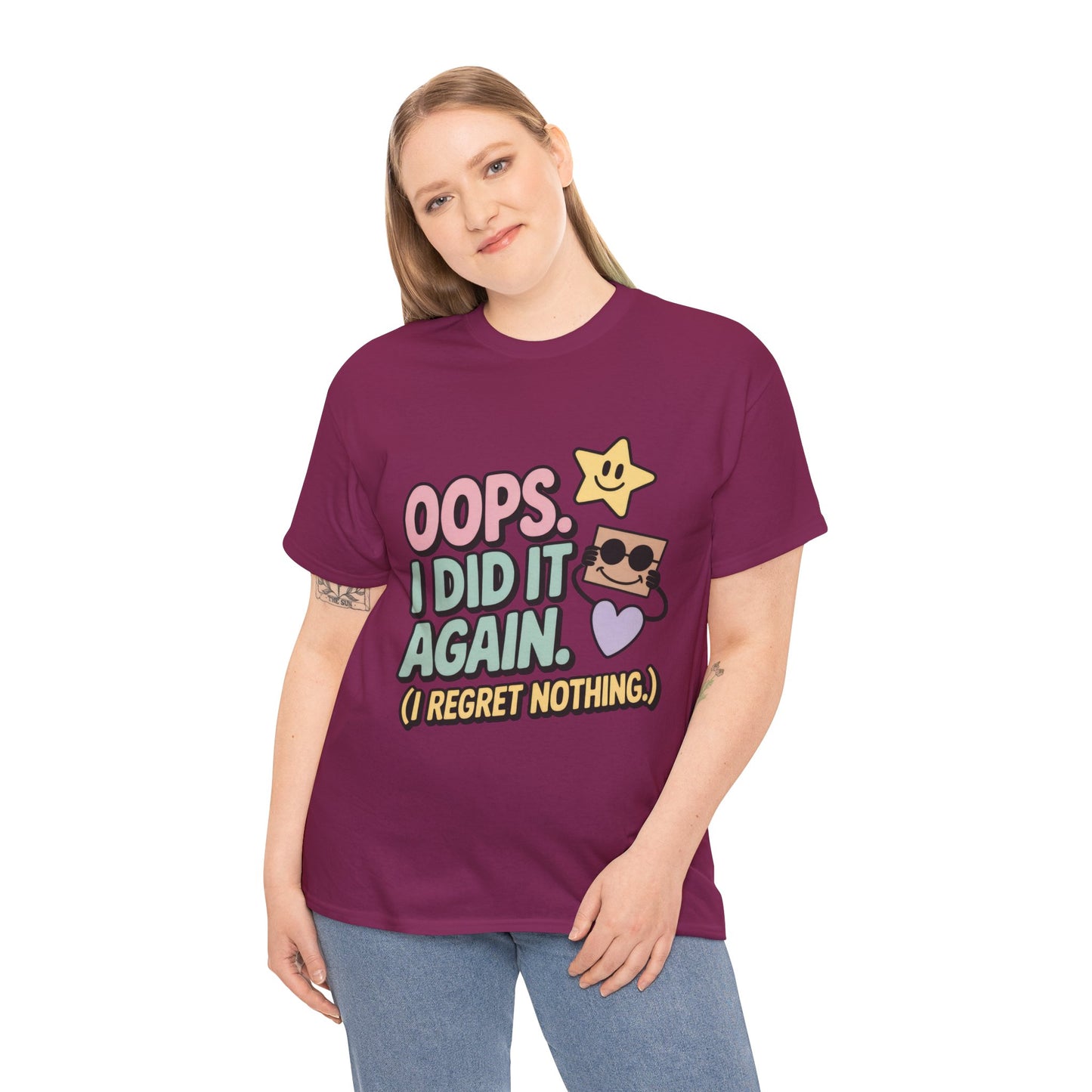 Retro Graphic Tee, Oops I Did It Again Shirt, Funny Women's T-shirt, Casual Statement Wear, Positive Message Women's T-Shirt