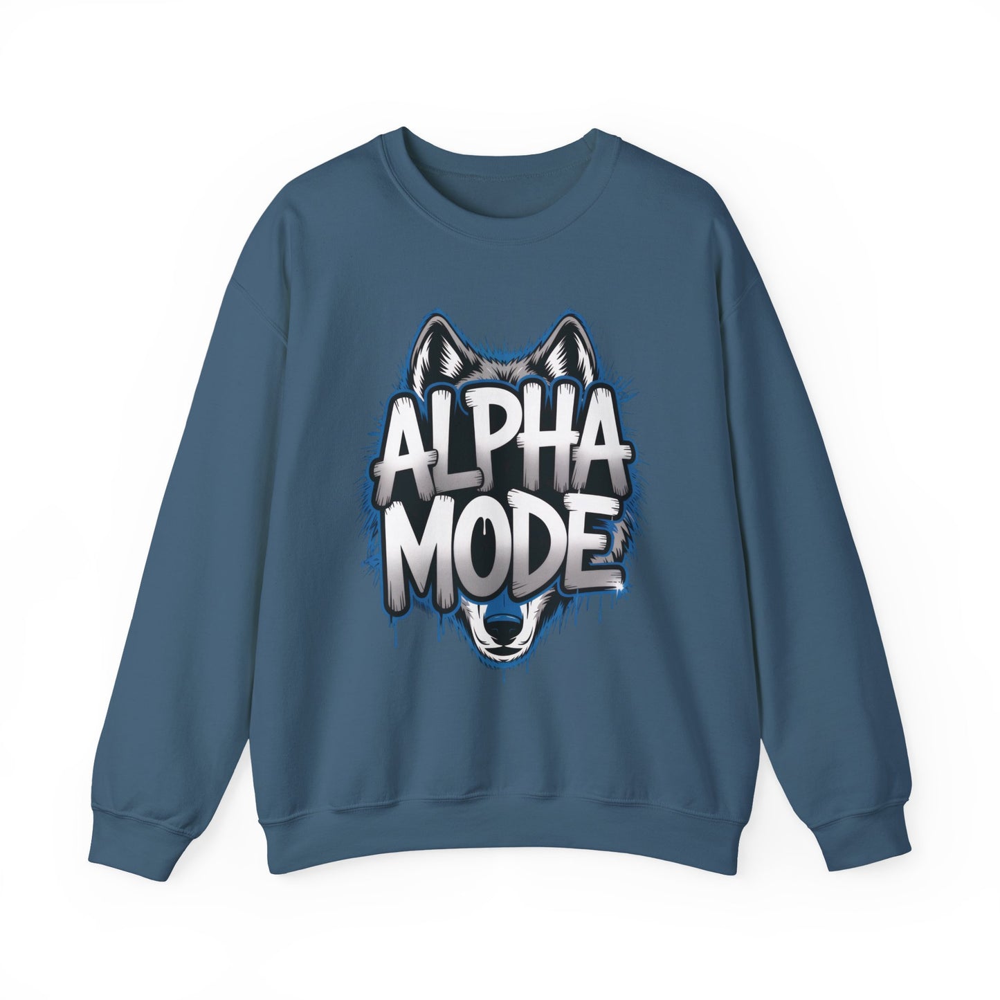 Mens Heavy Blend™ Crewneck Sweatshirt, Alpha Mode Mens Wolf Graphic Crewneck Sweatshirt