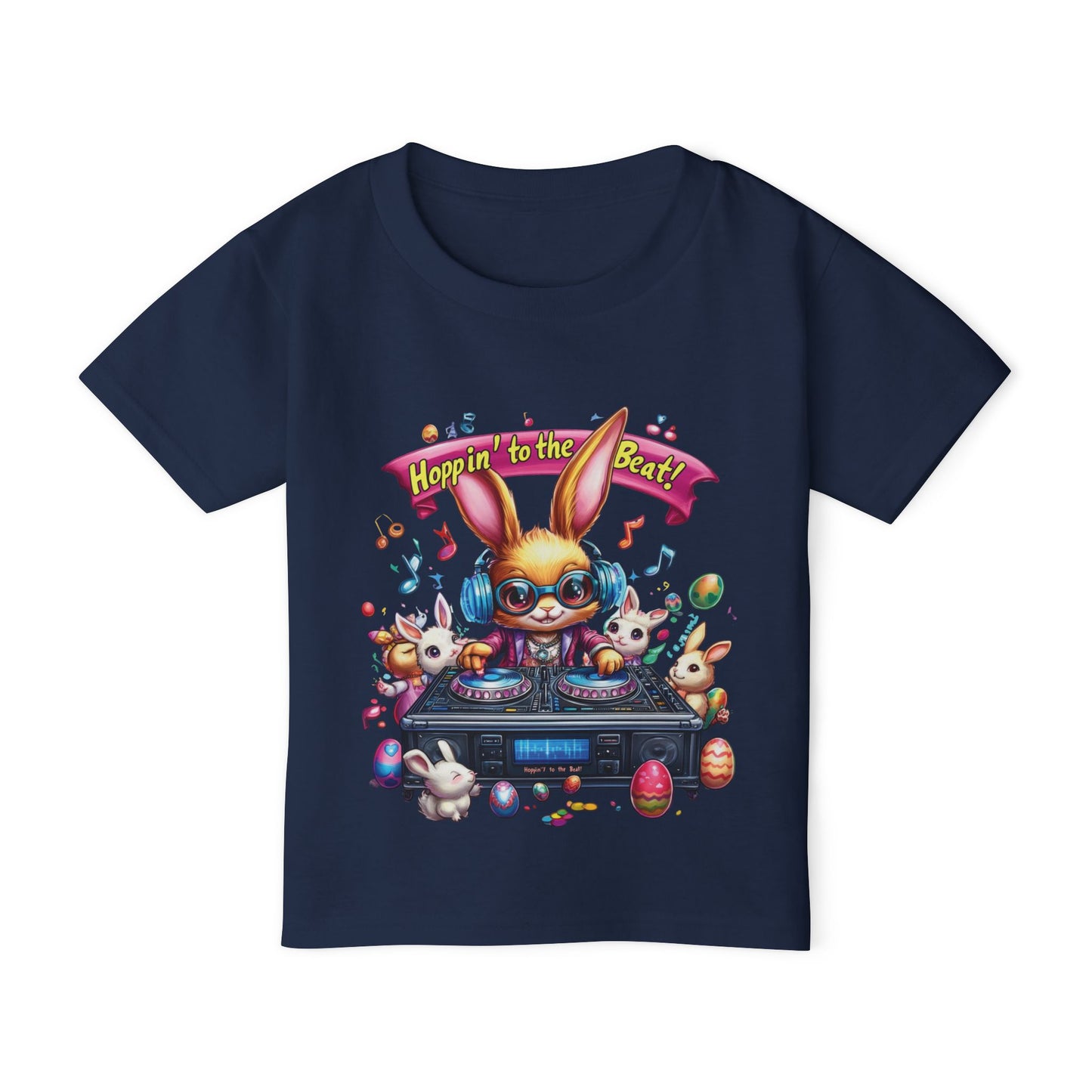DJ Bunny Easter Toddler T-Shirt - Fun Music Bunny Tee for Kids Ages 2 - 6, Hoppin to the Beat Design, Cute Spring Holiday Gift Idea