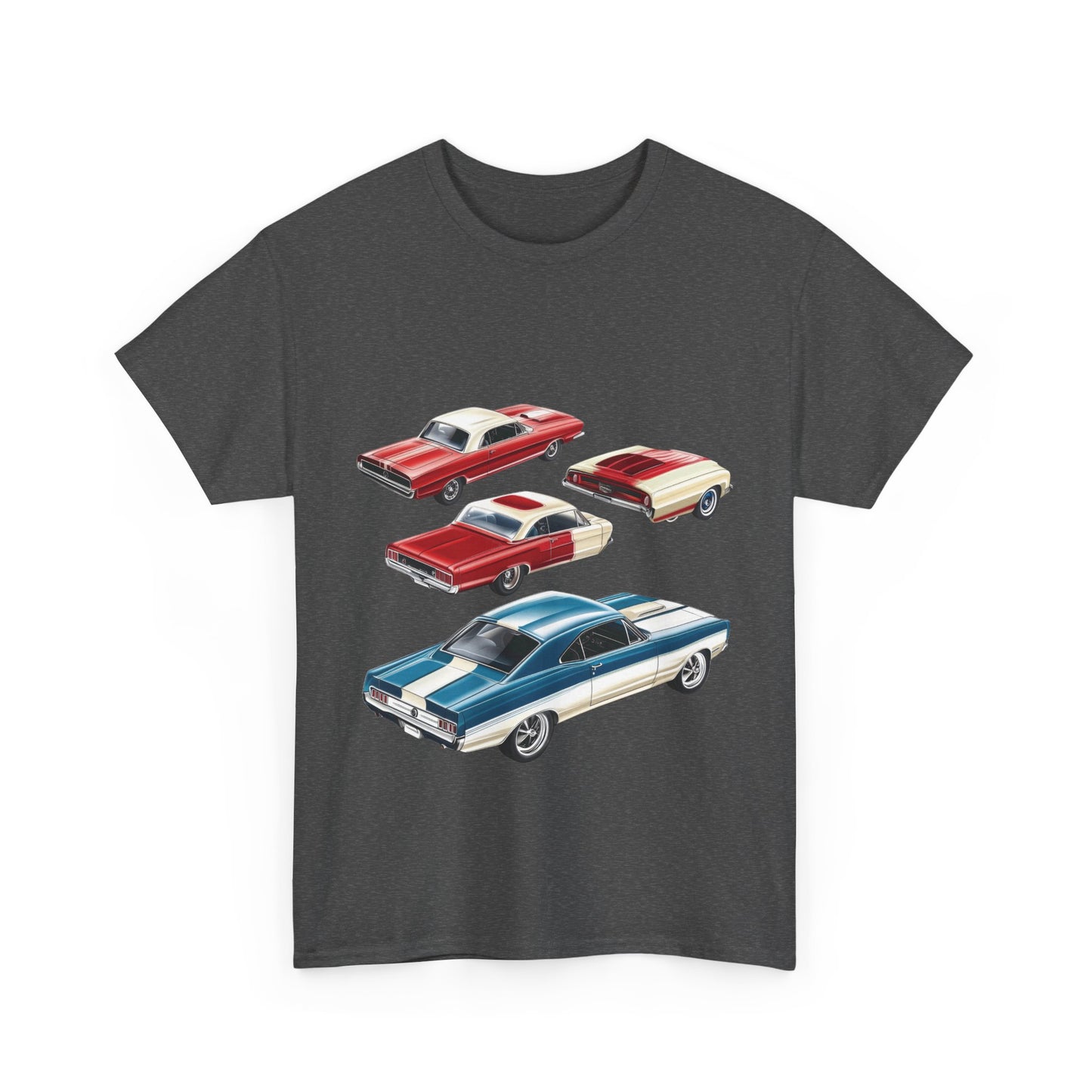 Vintage Muscle Car T-Shirt, Mens Cotton Tee with Retro American Classic Car Illustration, Gift for Car Lovers, Classic Car Graphic Tee