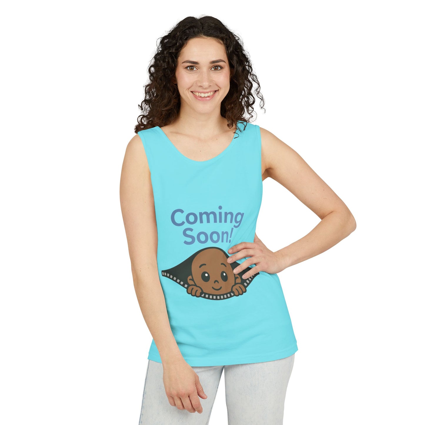 Coming Soon Maternity Tank Top, Cute Baby Boy Pregnancy Announcement Tee, Funny Expecting Mom Gift, Gender Reveal Tee, Baby Shower Top