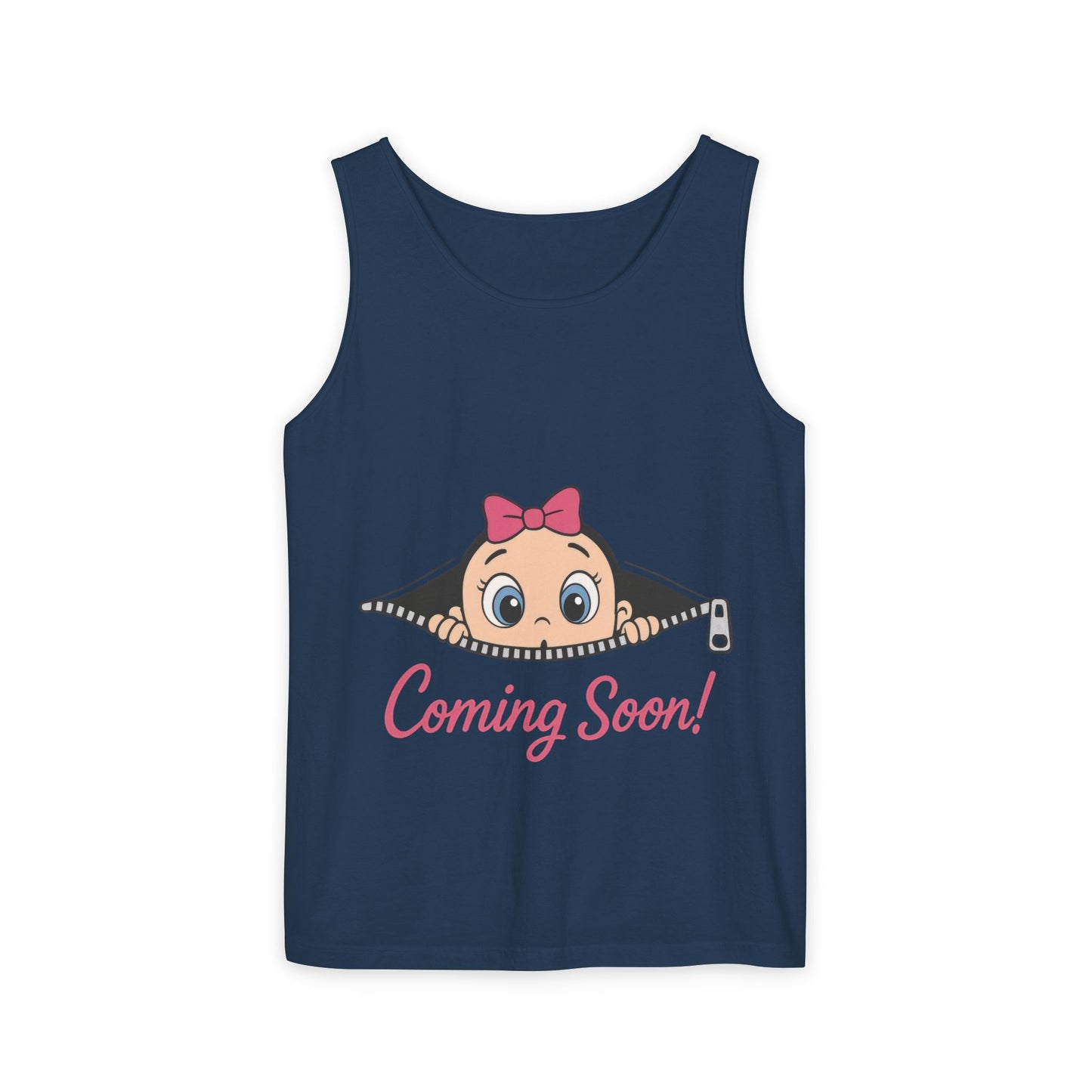 Coming Soon Maternity Tank Top, Cute Baby Girl Pregnancy Announcement Shirt, Expecting Mom Gift, Gender Reveal Tank, Baby Shower Gift
