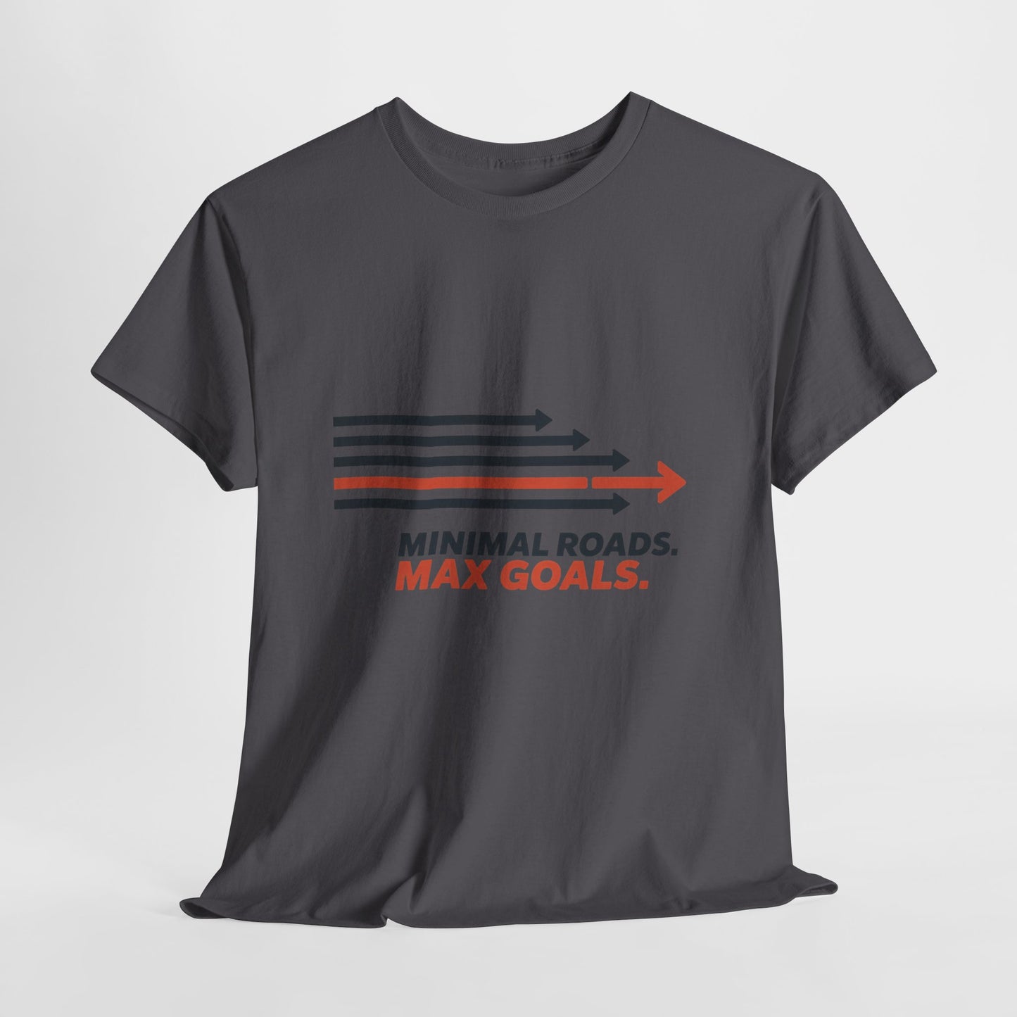Minimal Roads Max Goals Motivational Mens T-Shirt, Urban Style Graphic Tee