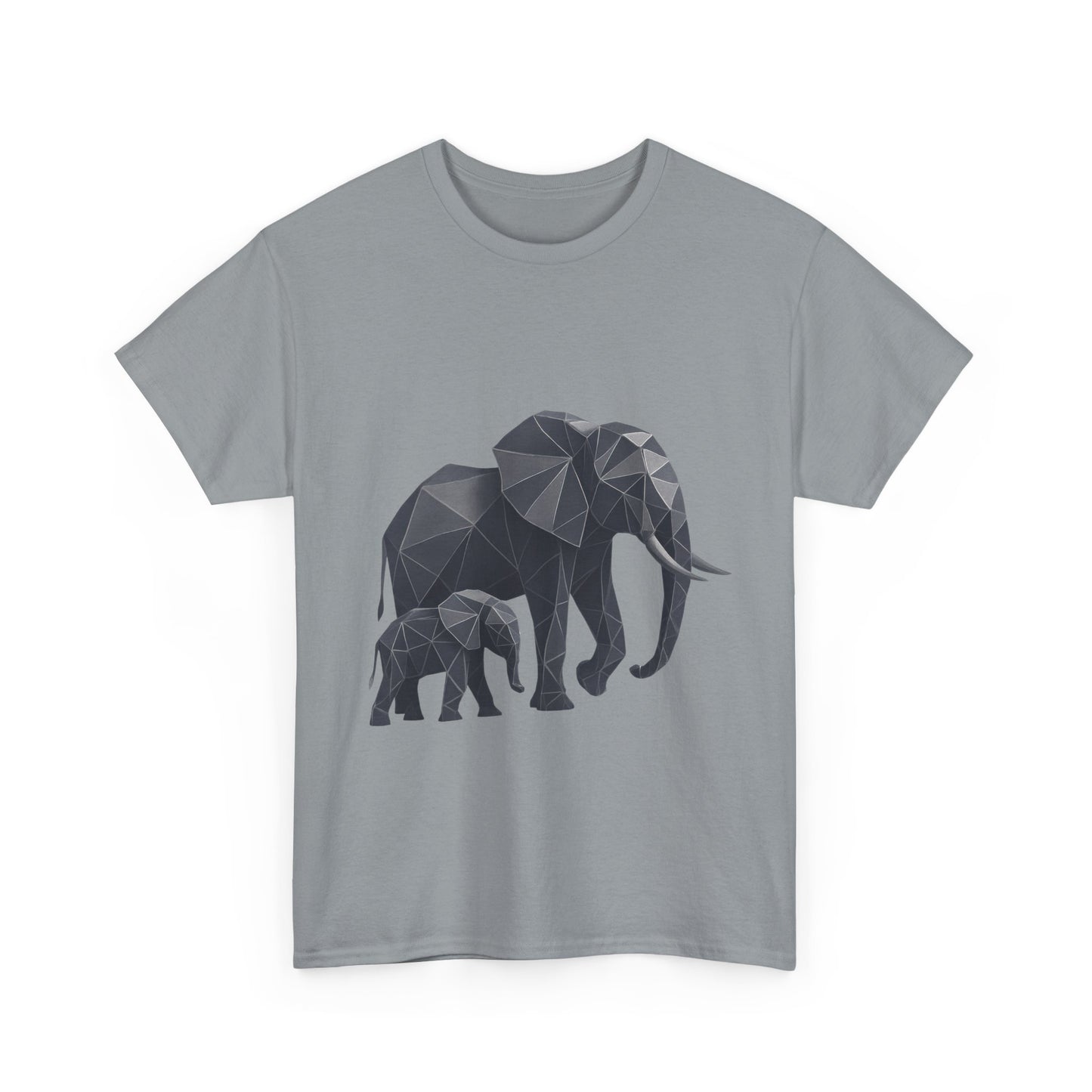 Geometric Elephant Tee - Minimalist Art Shirt, Nature Lover Gift, Animal Print T-Shirt, Unisex Cotton Tee, Eco-Friendly Wear