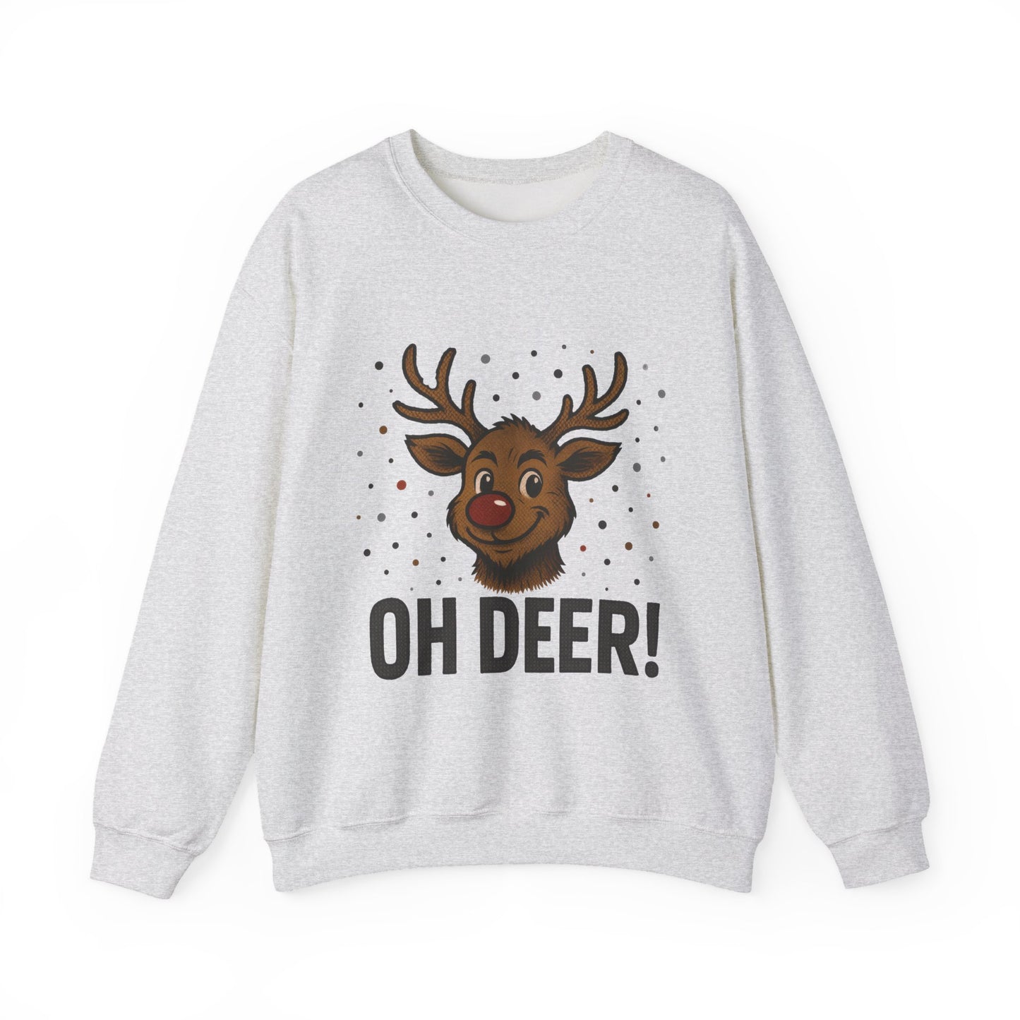 Men's Oh Deer Funny Christmas Sweatshirt, Reindeer Holiday Pullover