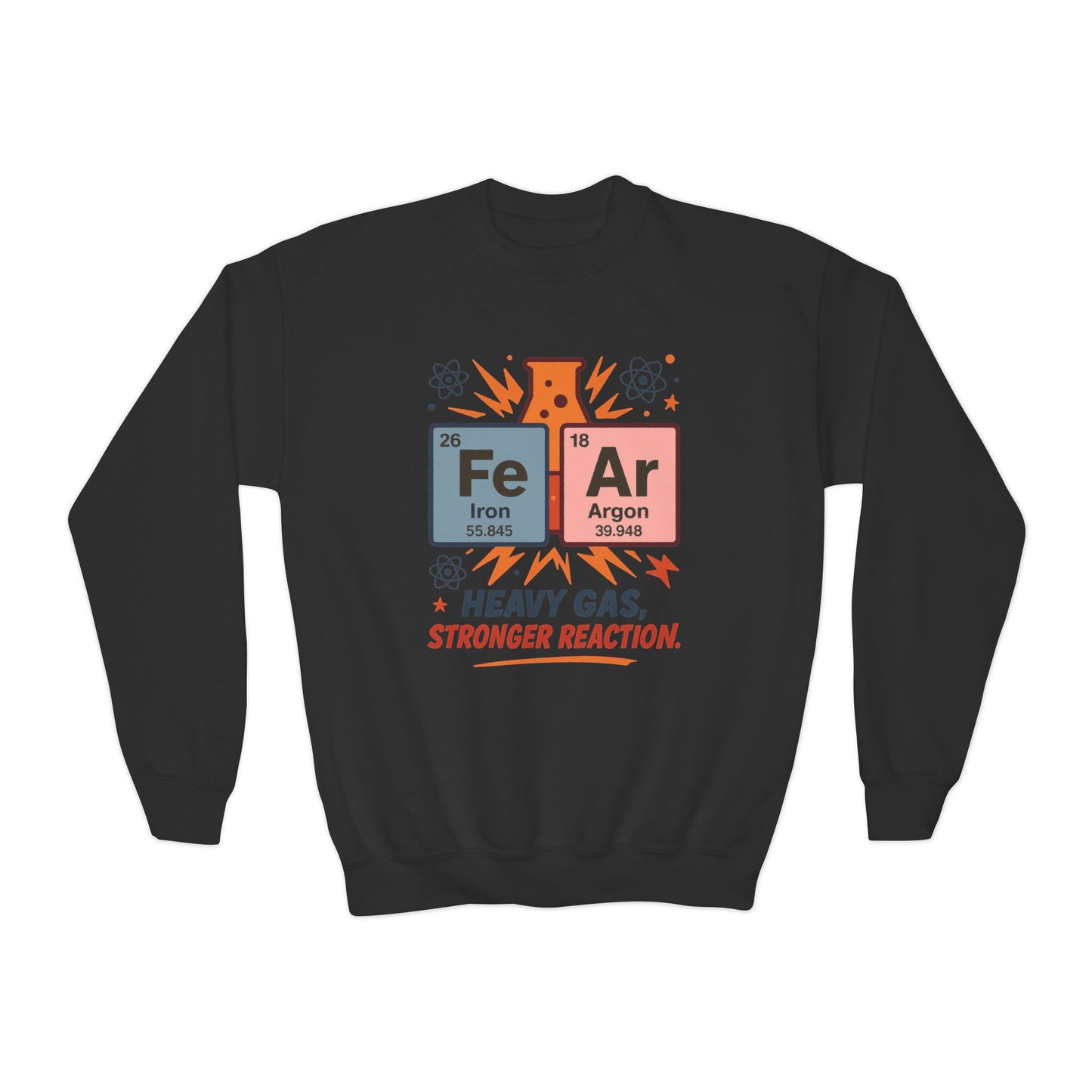 Youth Science Sweatshirt for Kids, Funny Chemistry Gift, Heavy Gas Reaction Crewneck, Science Class Apparel, Educational Sweater