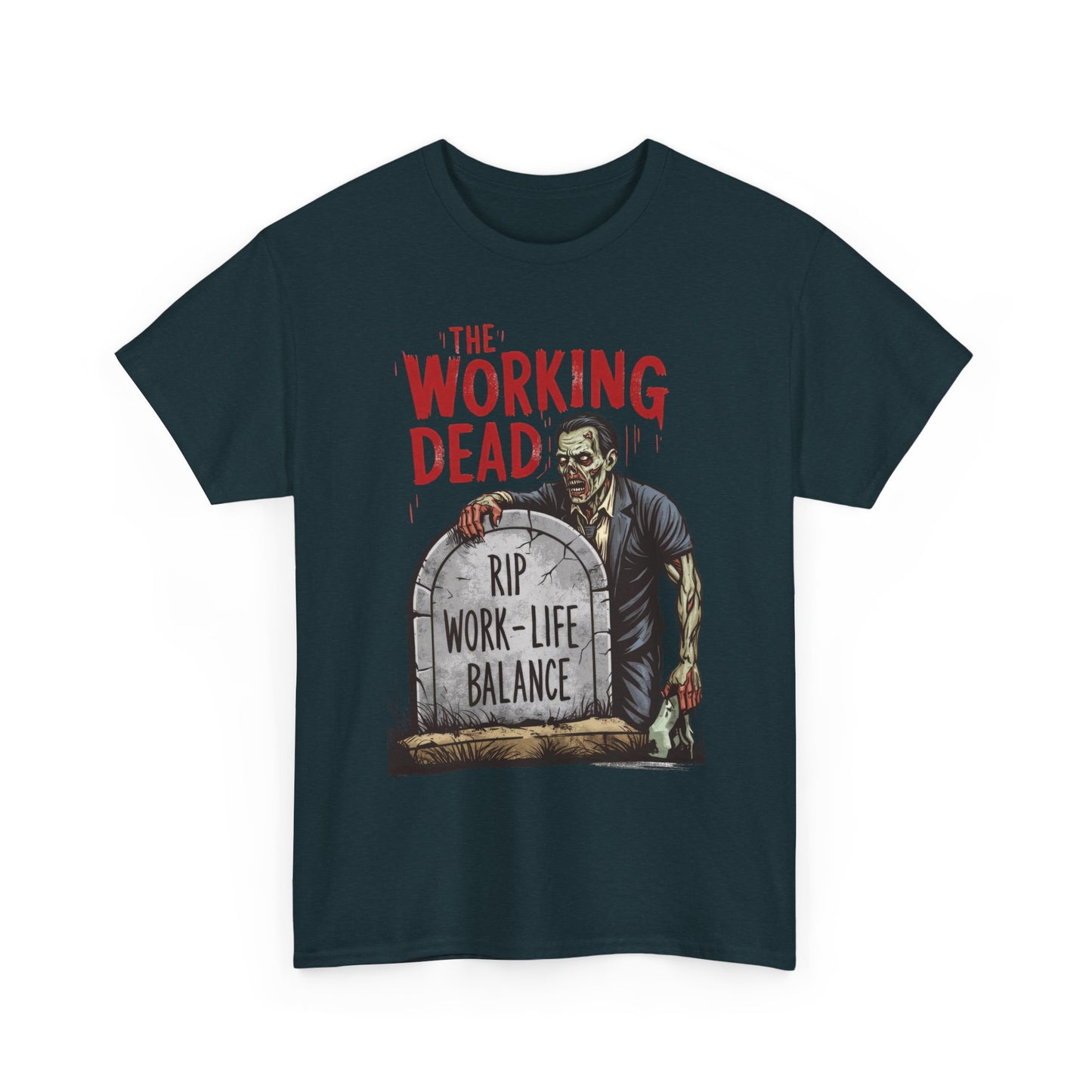 The Working Dead Shirt Men, Funny Work Life Balance Zombie Tee, RIP Work Shirt, Halloween Tee